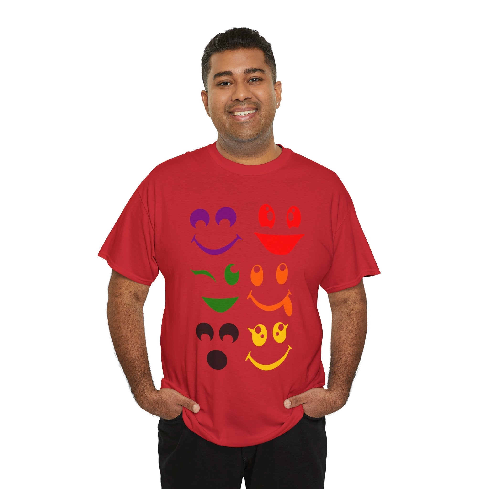 Colorful Smiley Face Unisex T- Shirt Printify