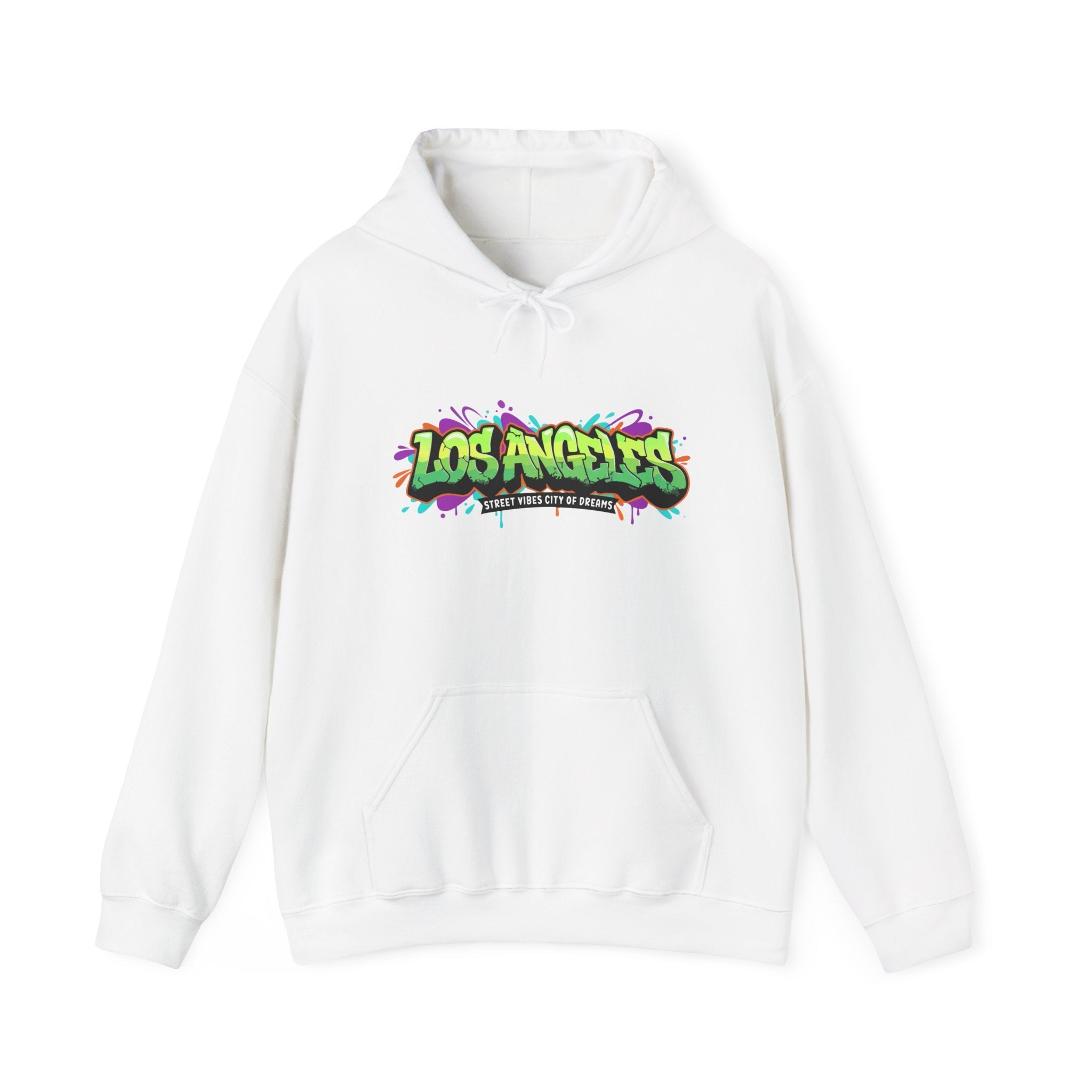 Neon Los Angeles Graffiti Hoodie Printify