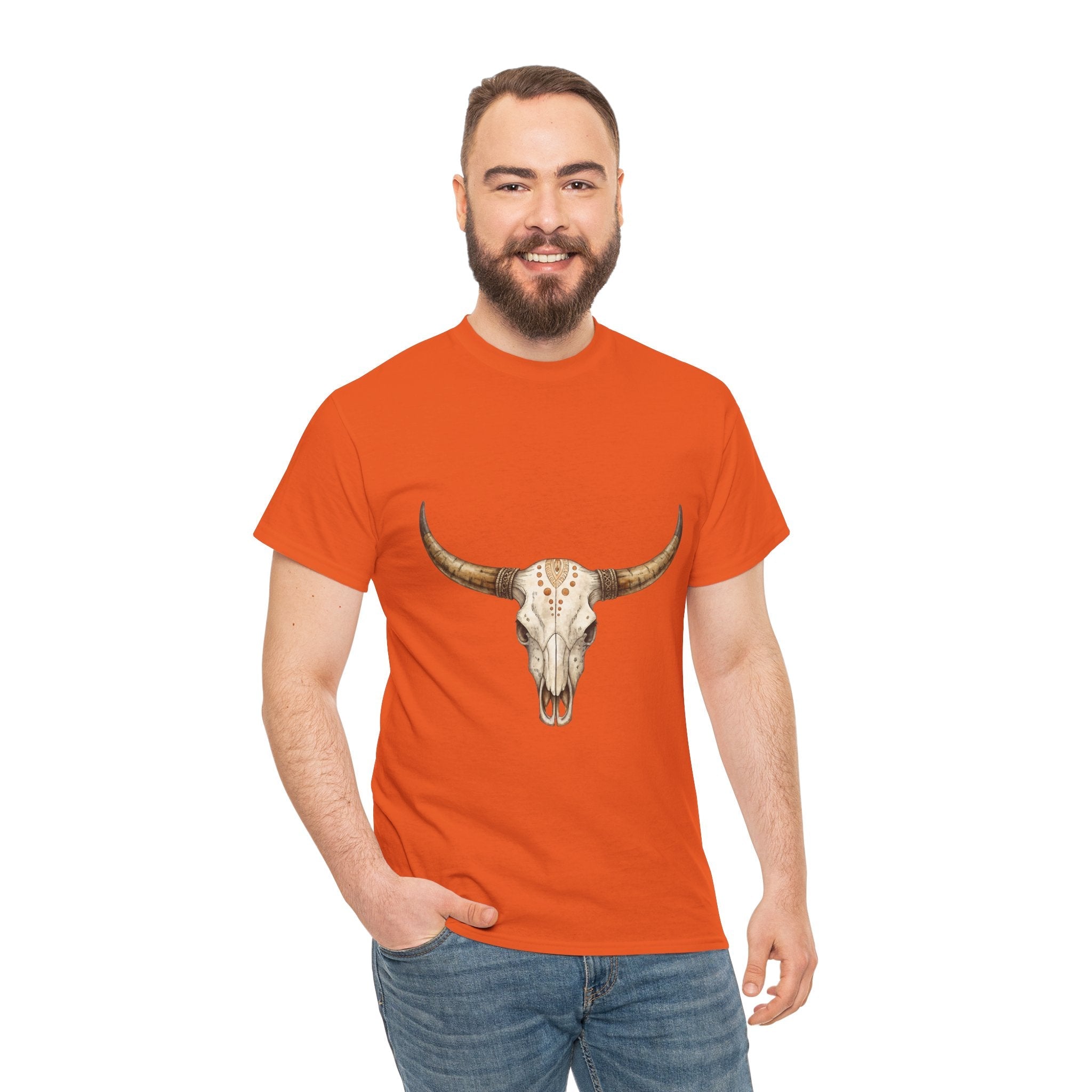 Bull Skull Western Graphic T-Shirt Printify