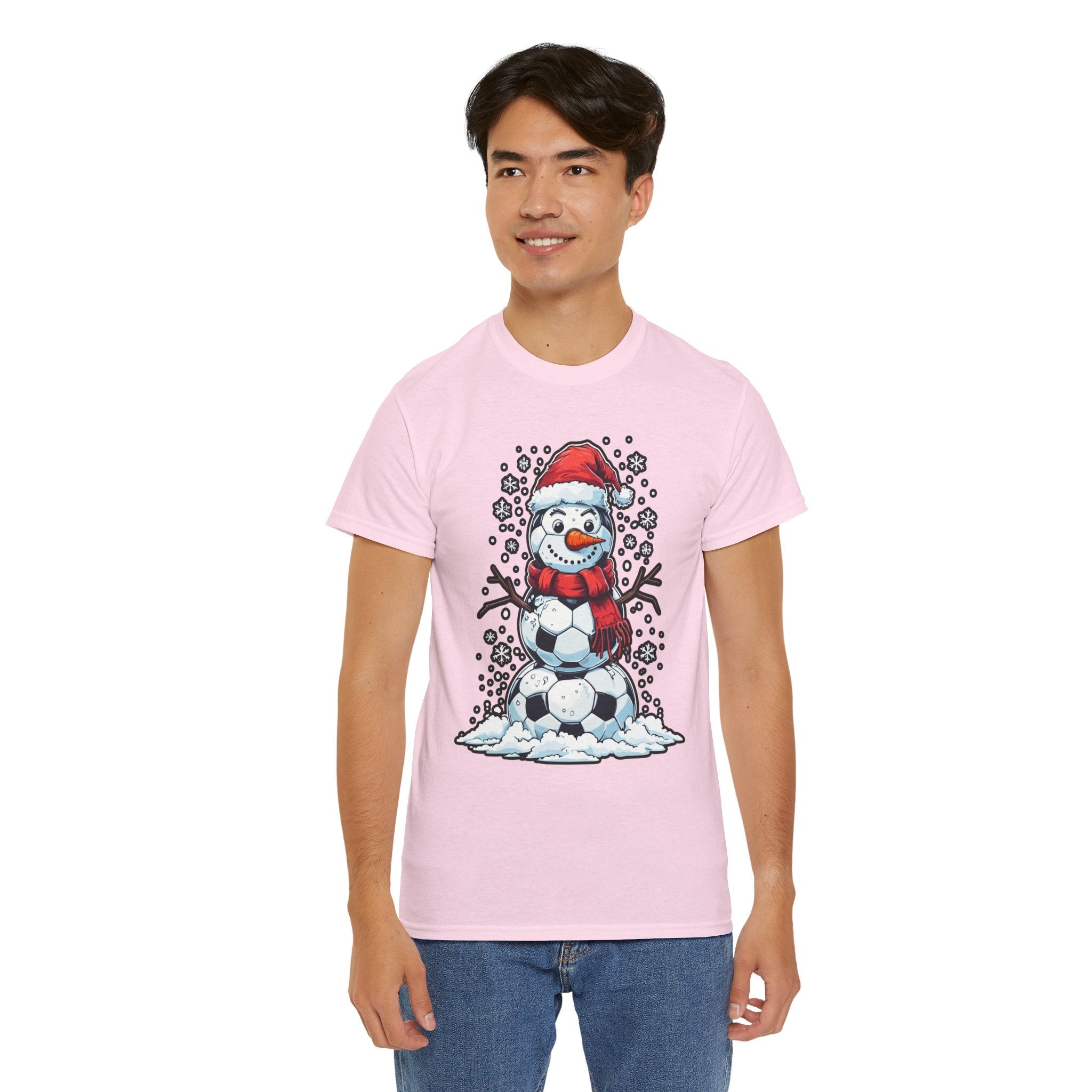 Christmas Snowman Soccer T-Shirt Printify