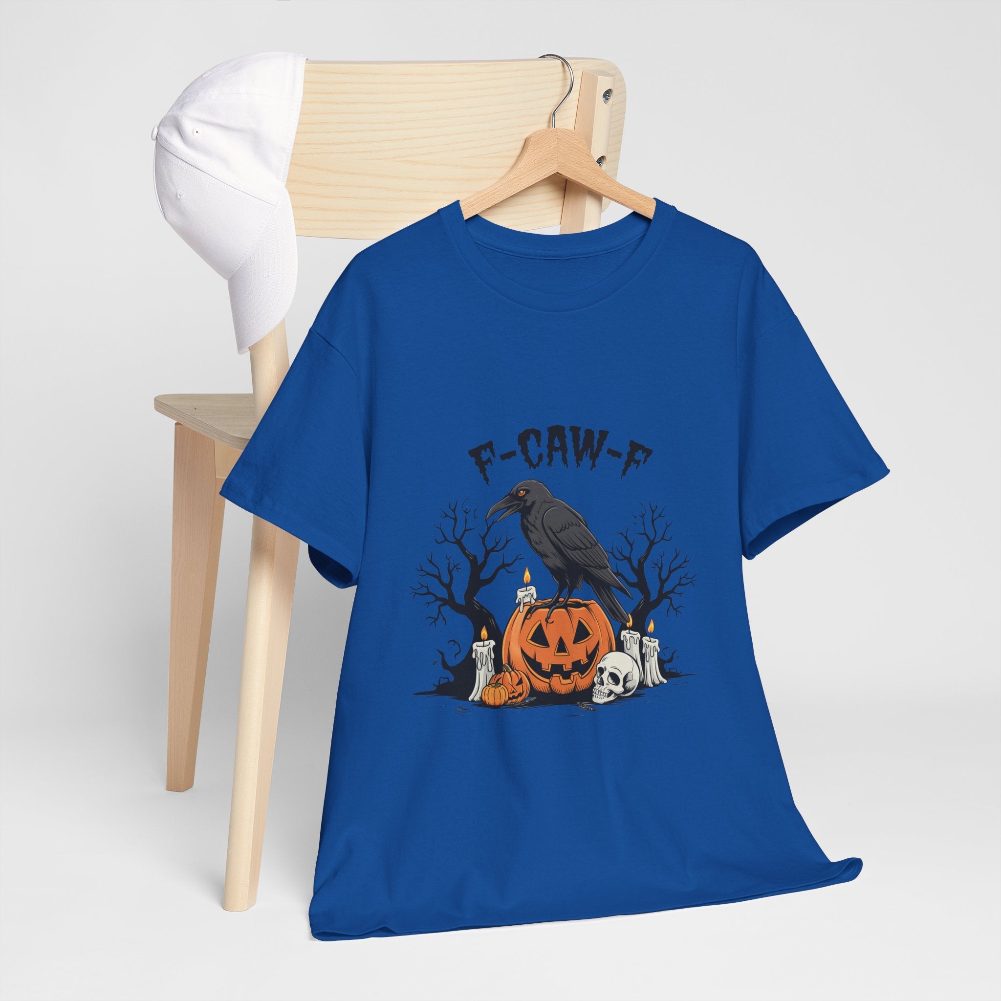 Crow on Skull with Bare Branches and Tex Graphic T-Shirt Printify