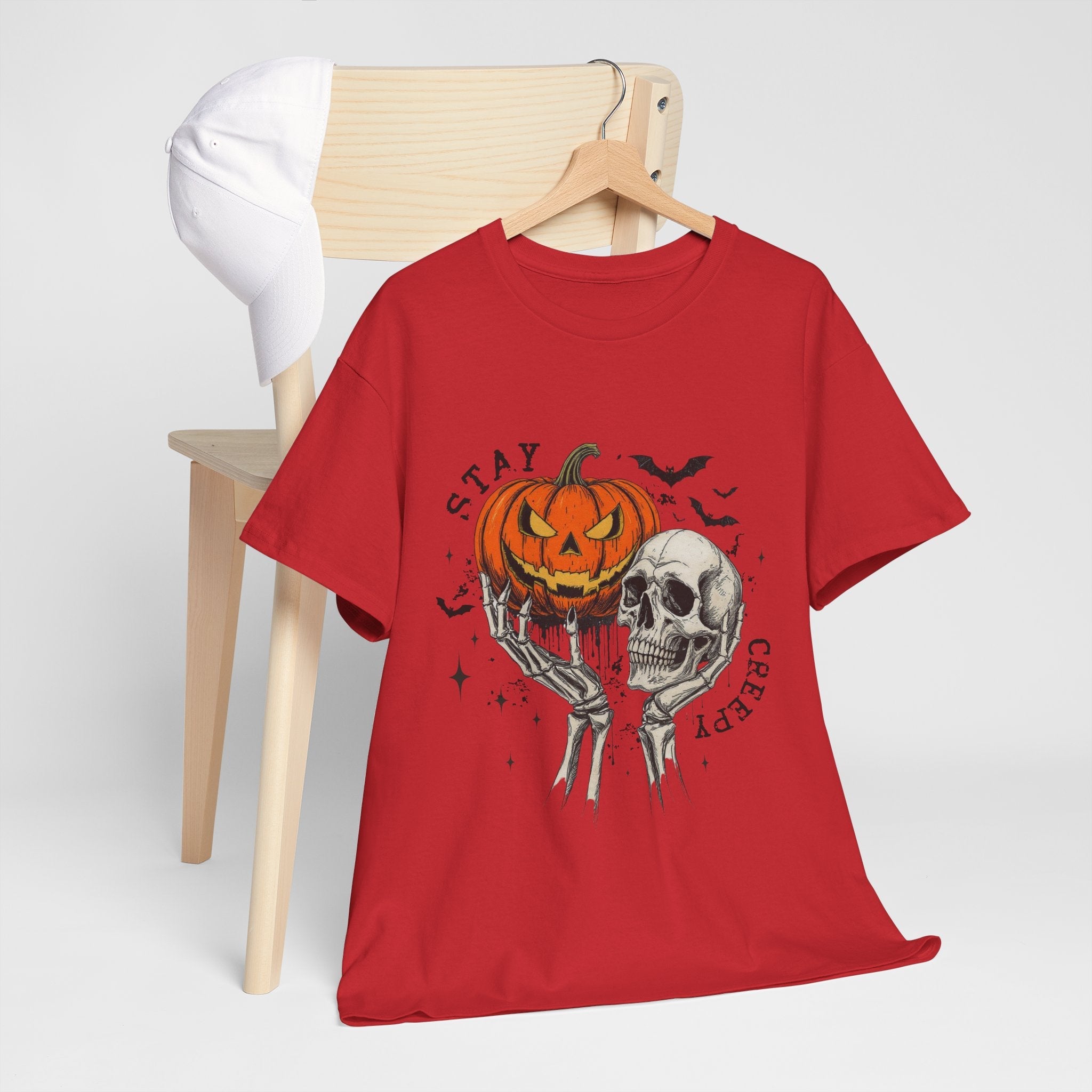 Halloween Skull  Stay Creepy Halloween T- Shirt Printify