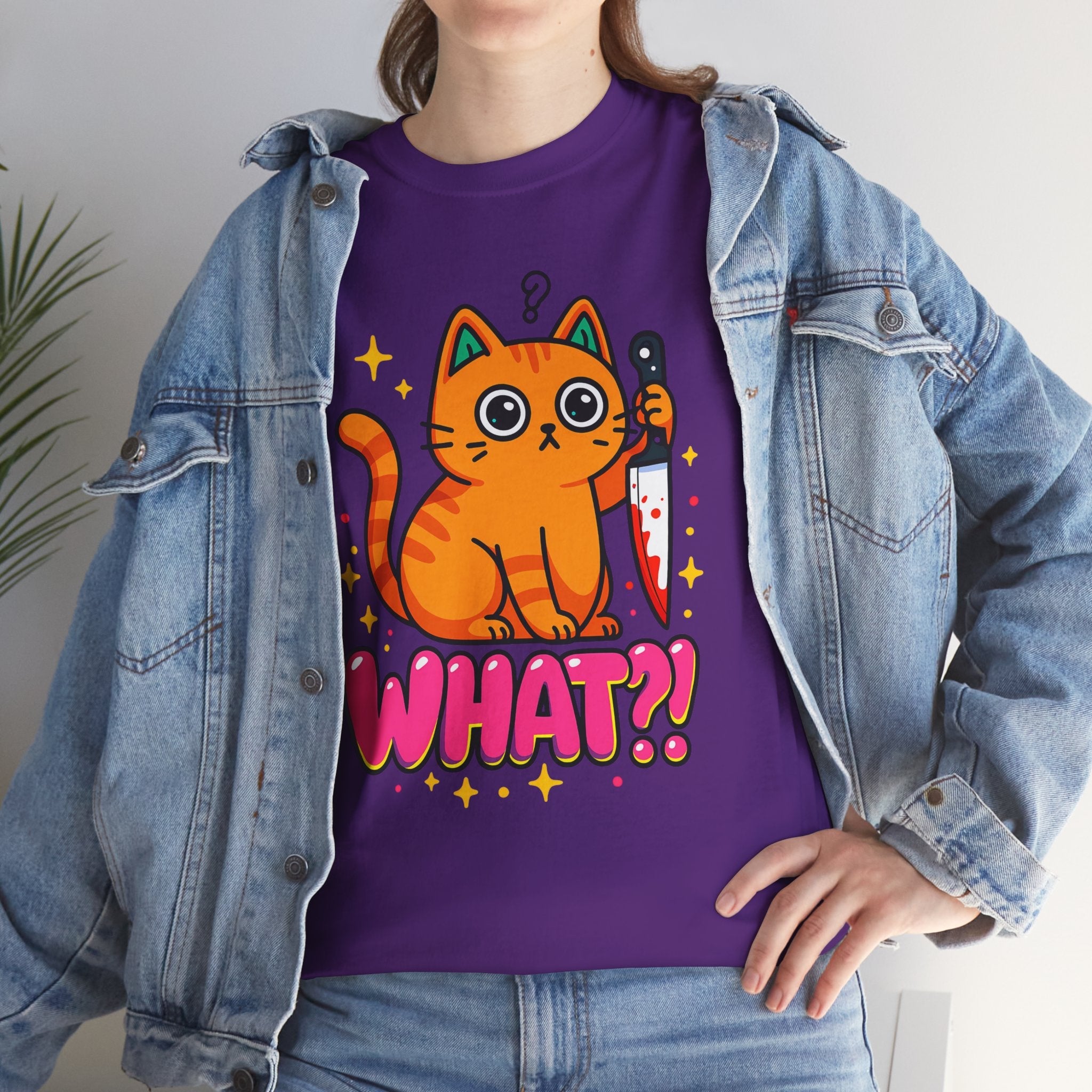 Whimsical Cat Graphic T-Shirt Printify