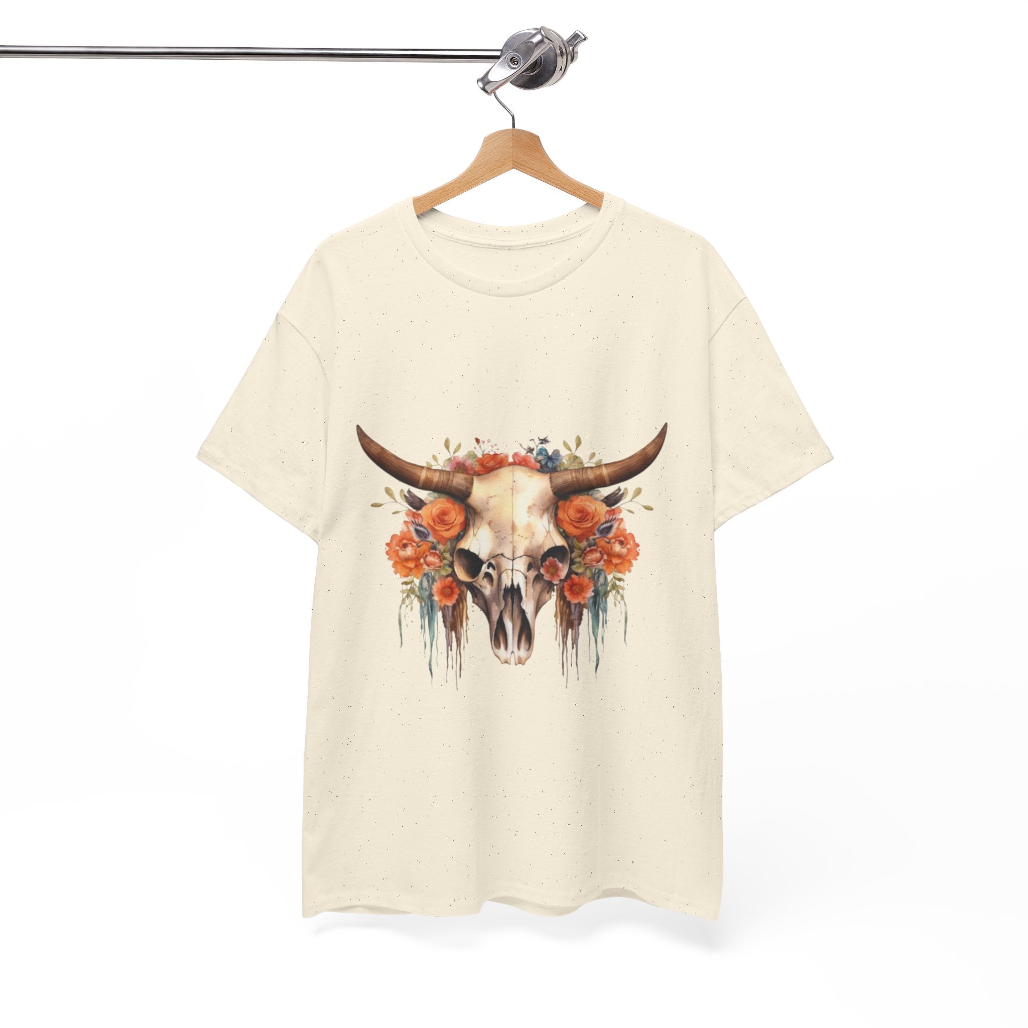 Boho Floral Skull Unisex T-Shirt Printify