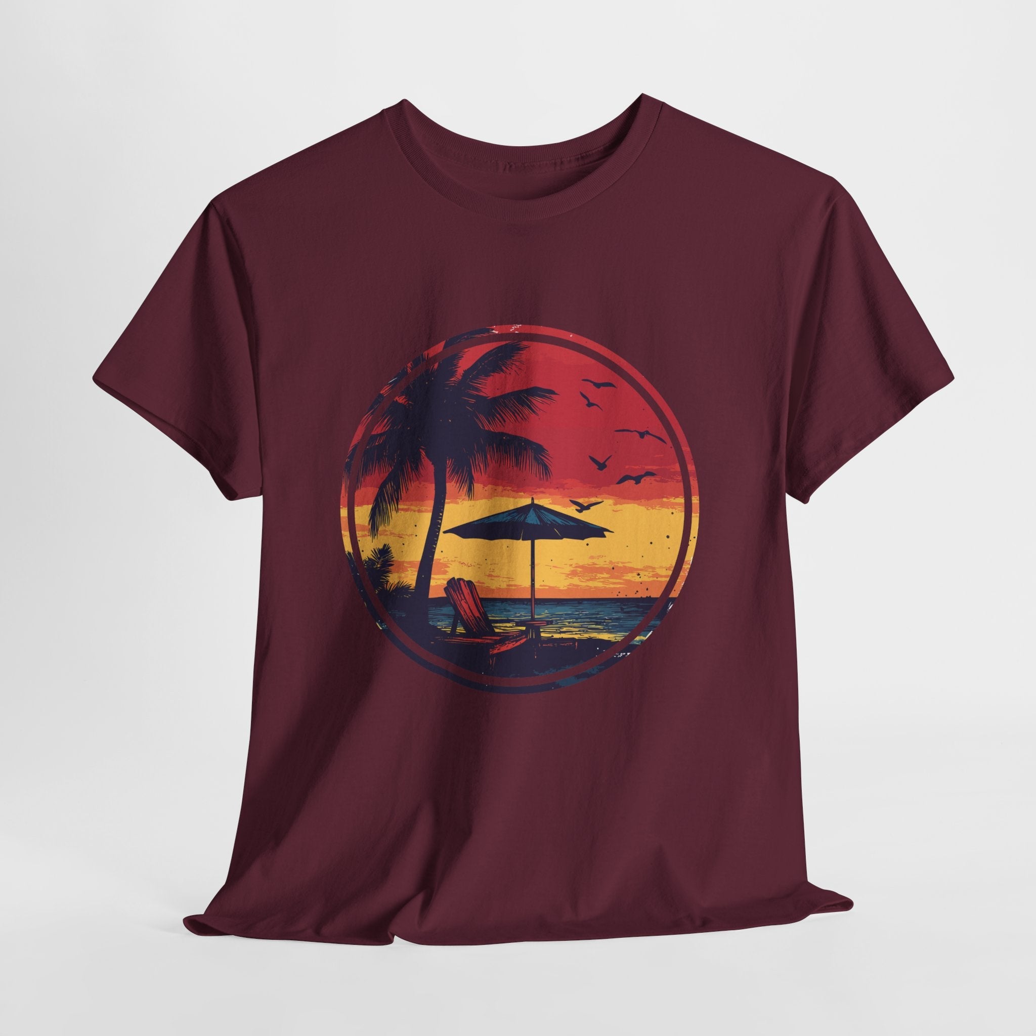 Tropical Sunset Relaxing Vibe T- Shirt Printify