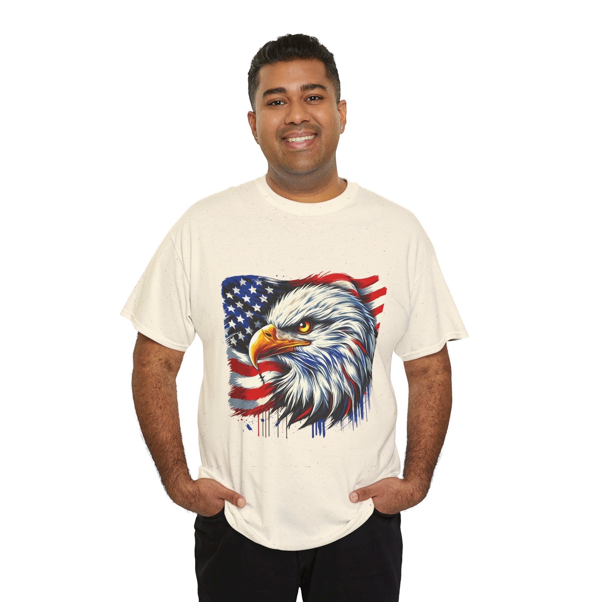 Bald Eagle American Flag T-Shirt Printify