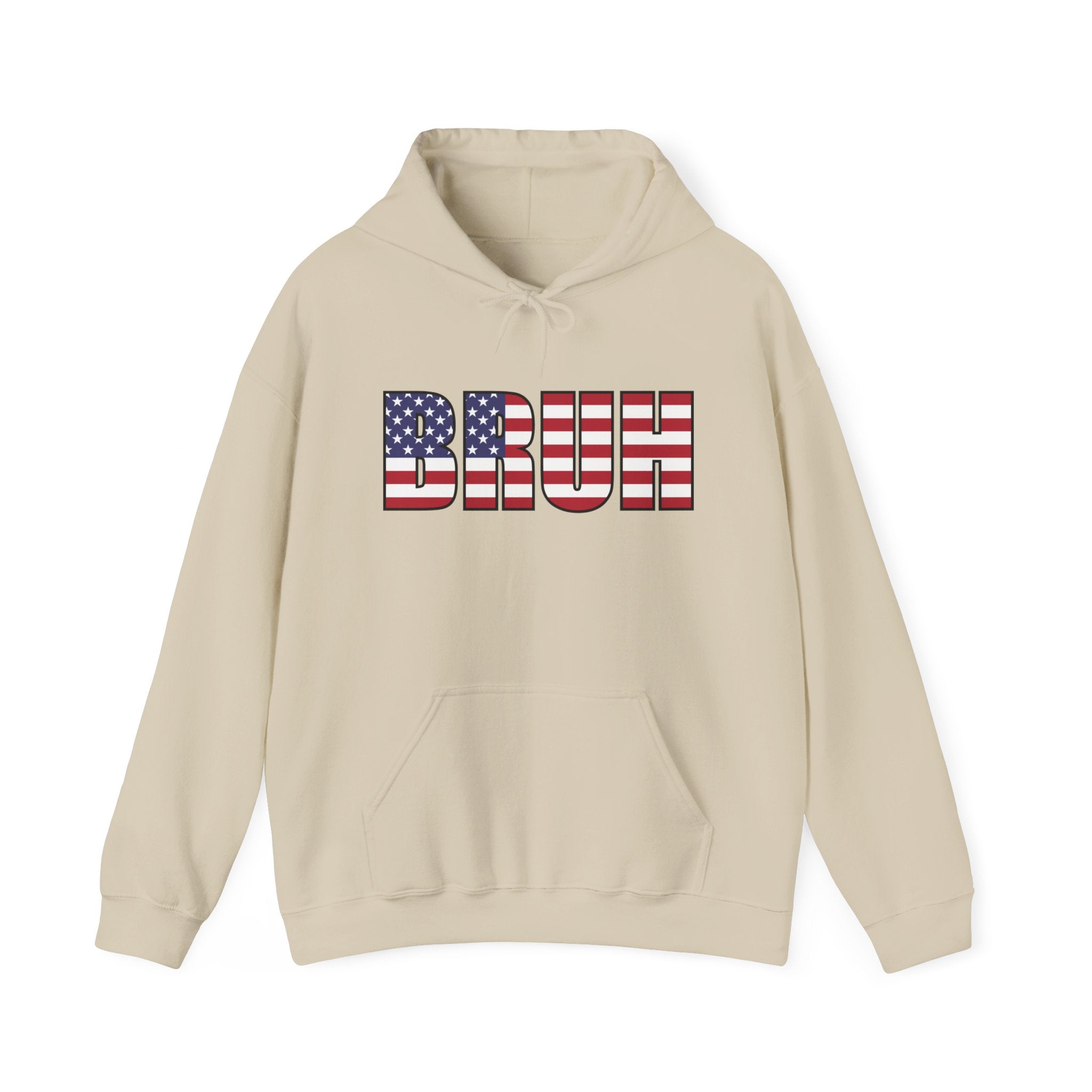 Patriotic American Flag  "BRUH Hoodie" Printify