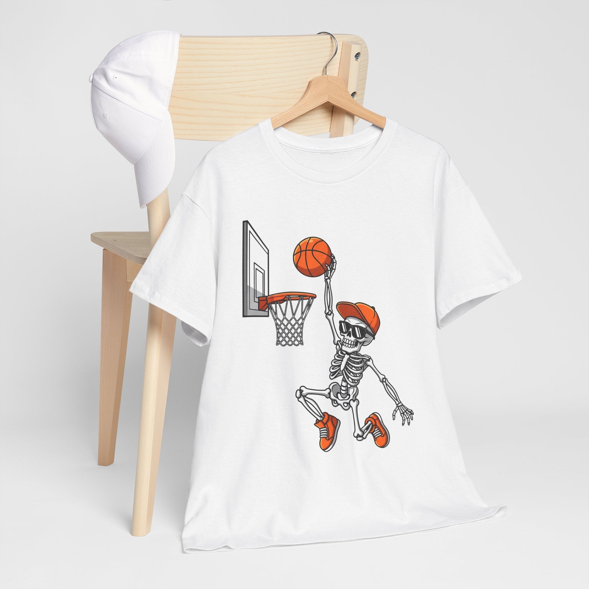 Skeleton Basketball Unisex Graphic T- Shirt Printify