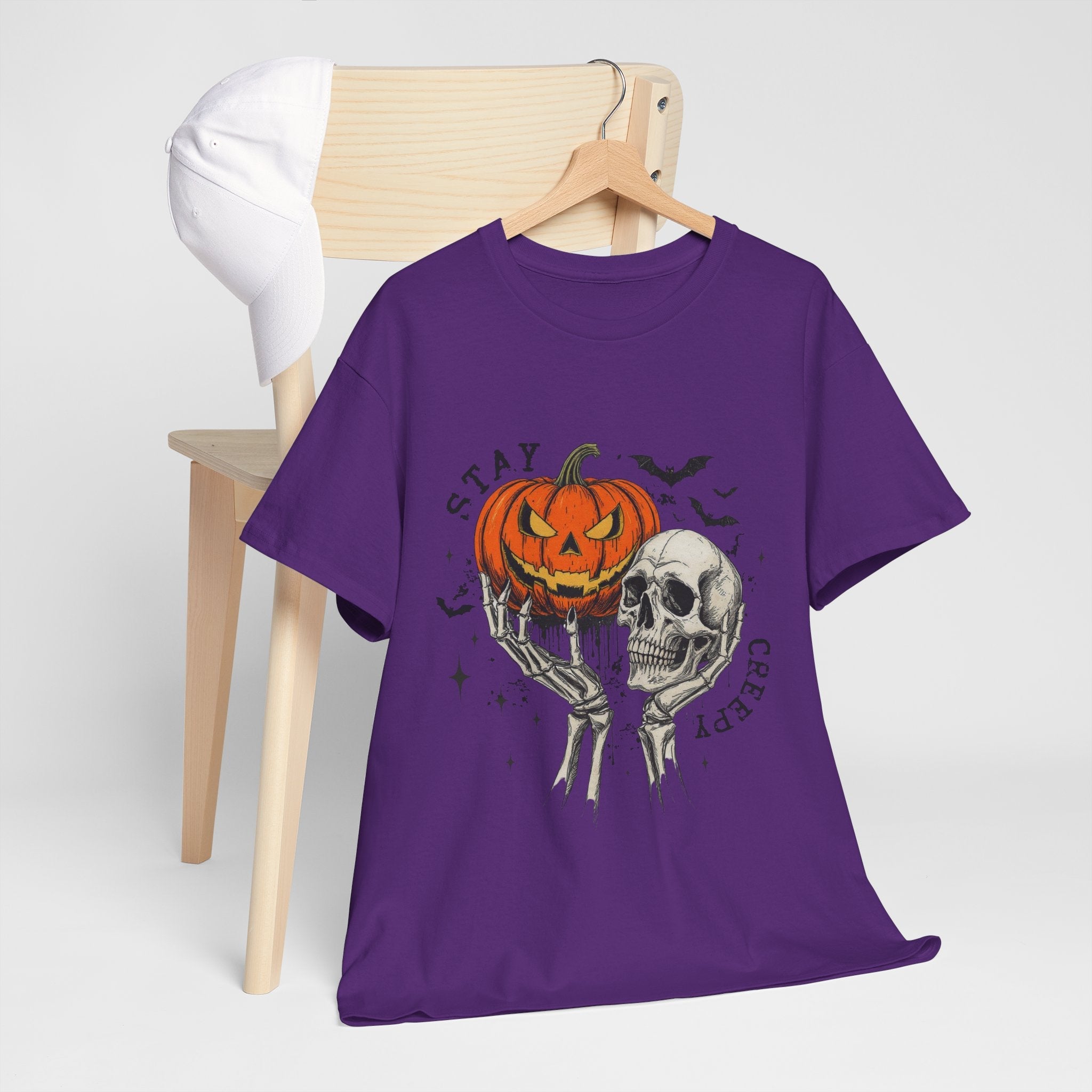 Halloween Skull  Stay Creepy Halloween T- Shirt Printify