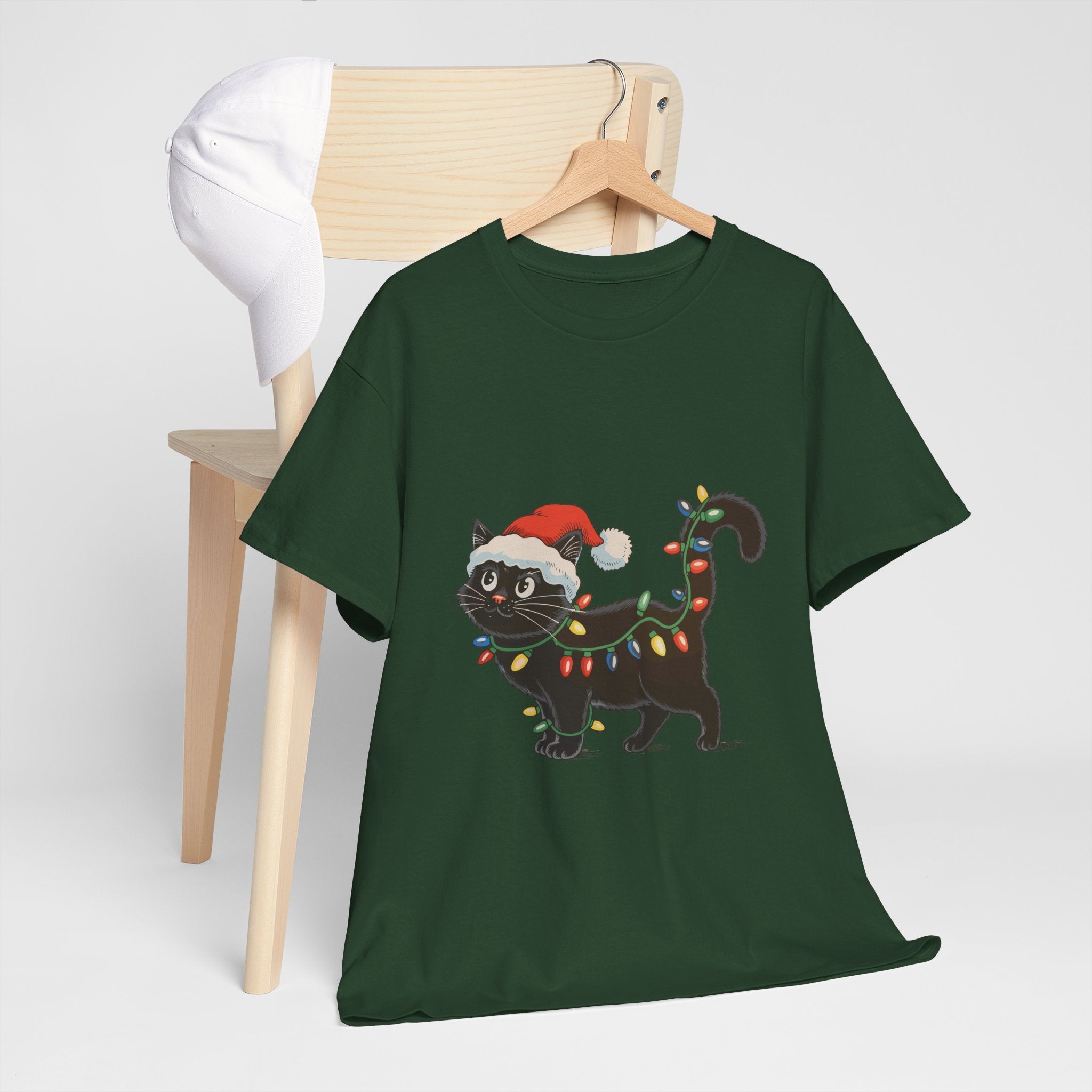 Festive Cat Christmas T-Shirt Printify