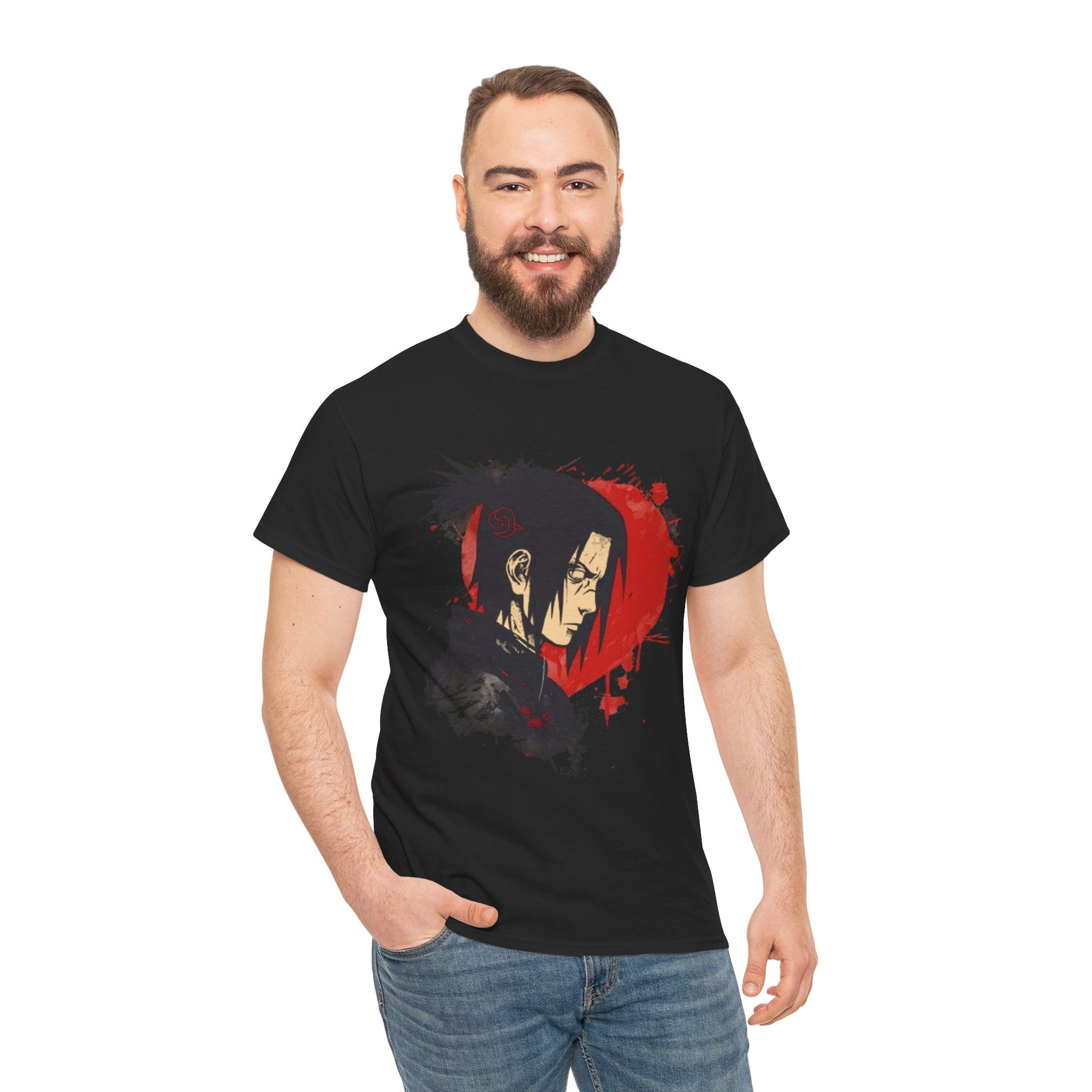 Samurai Shadow Anime Graphic T- Shirt Printify