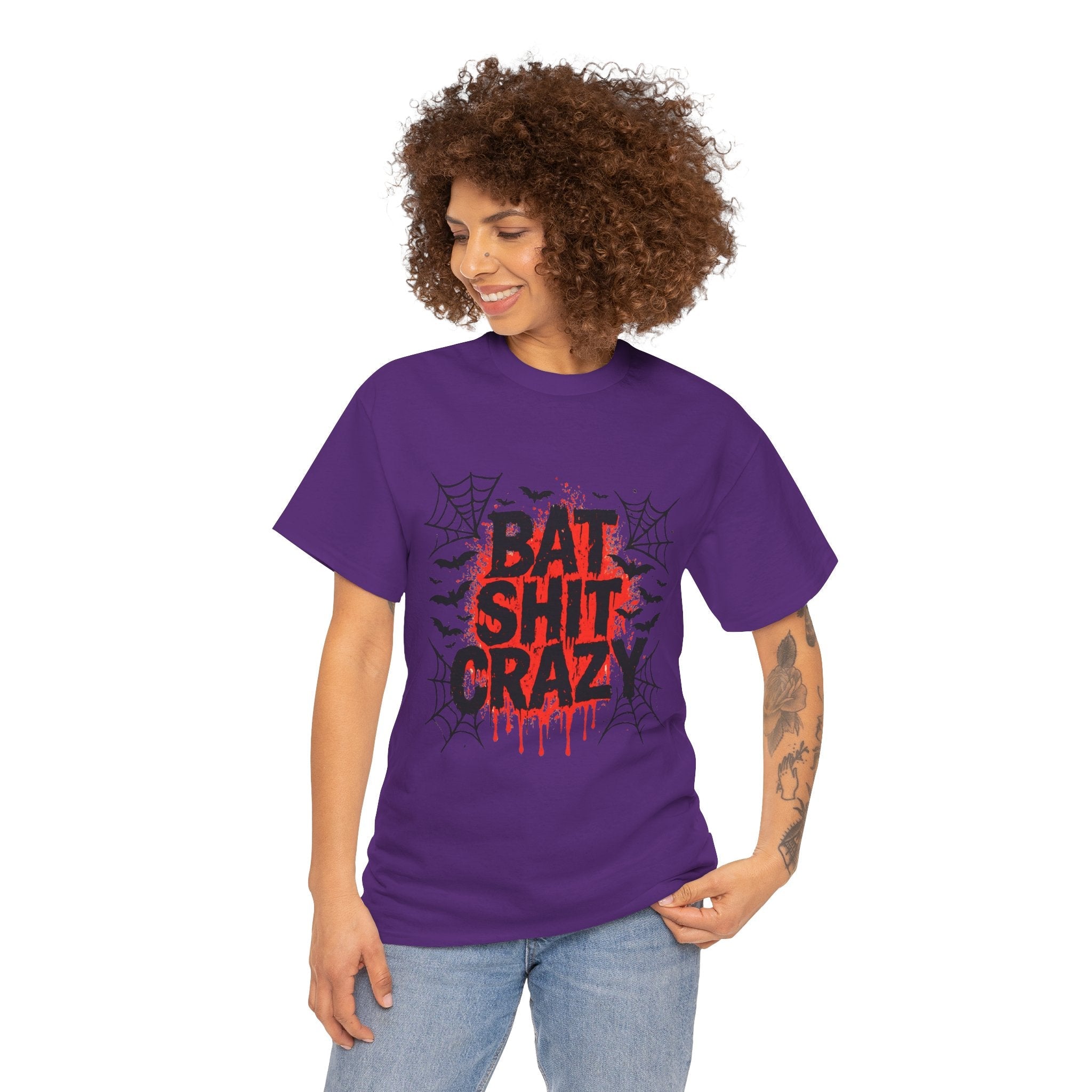 Halloween Bat Shit Crazy  Graphic T-Shirt Printify