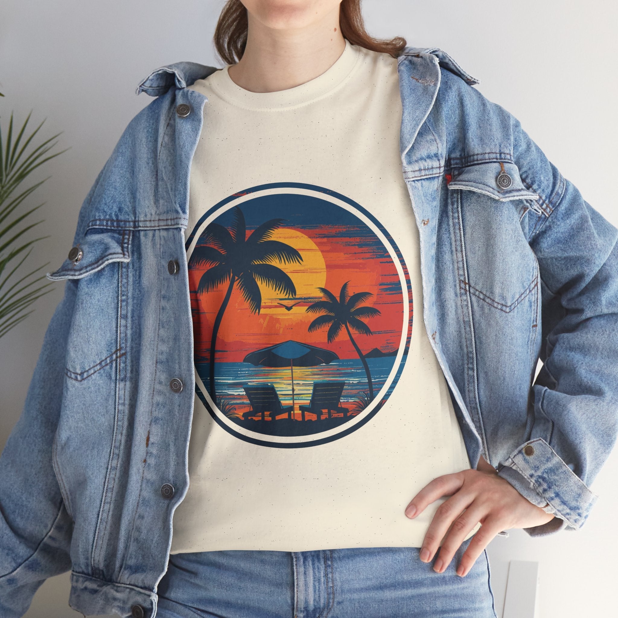 Tropical Sunset Graphic T- Shirt Printify