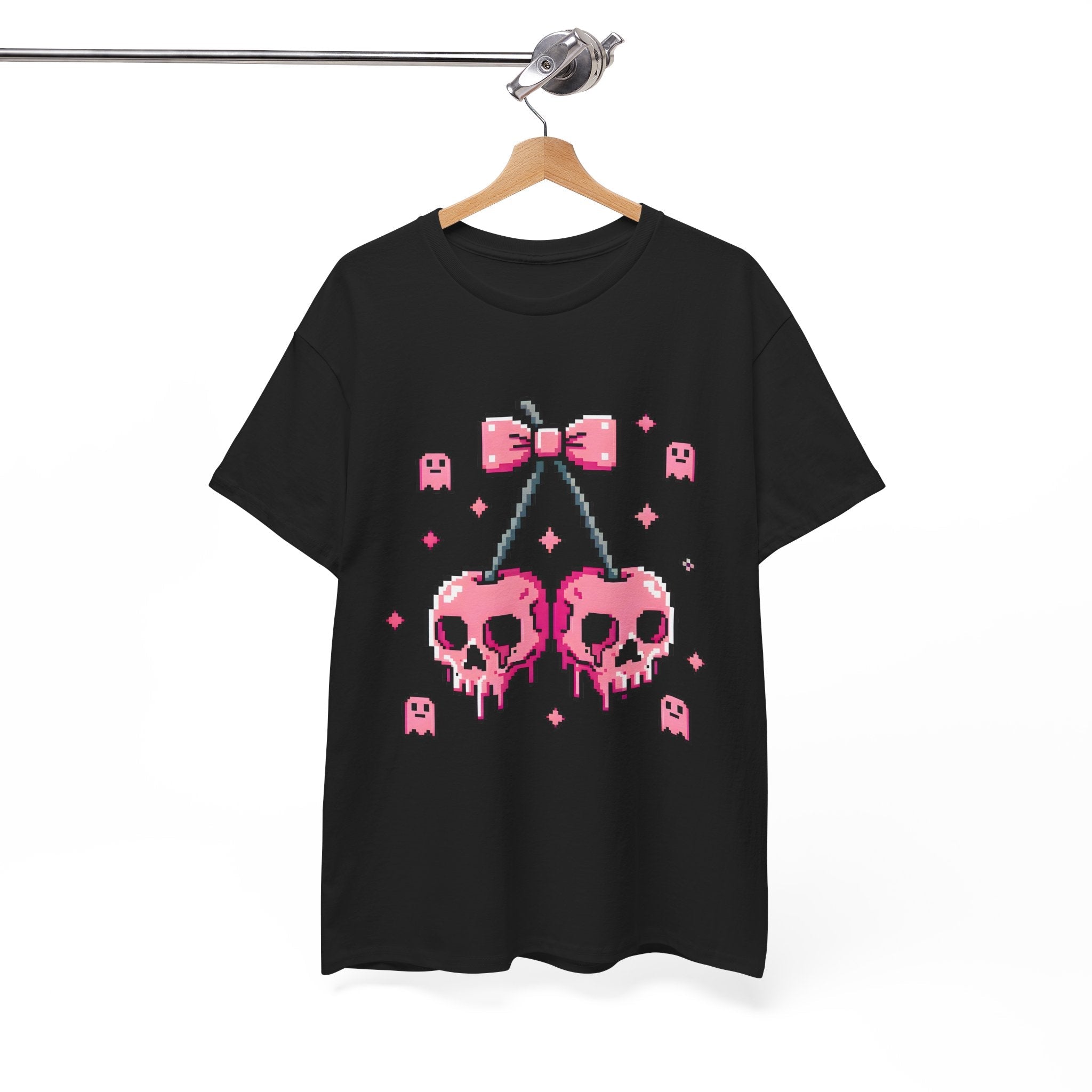 Pixel Skull Cherries Skeleton T- Shirt Printify