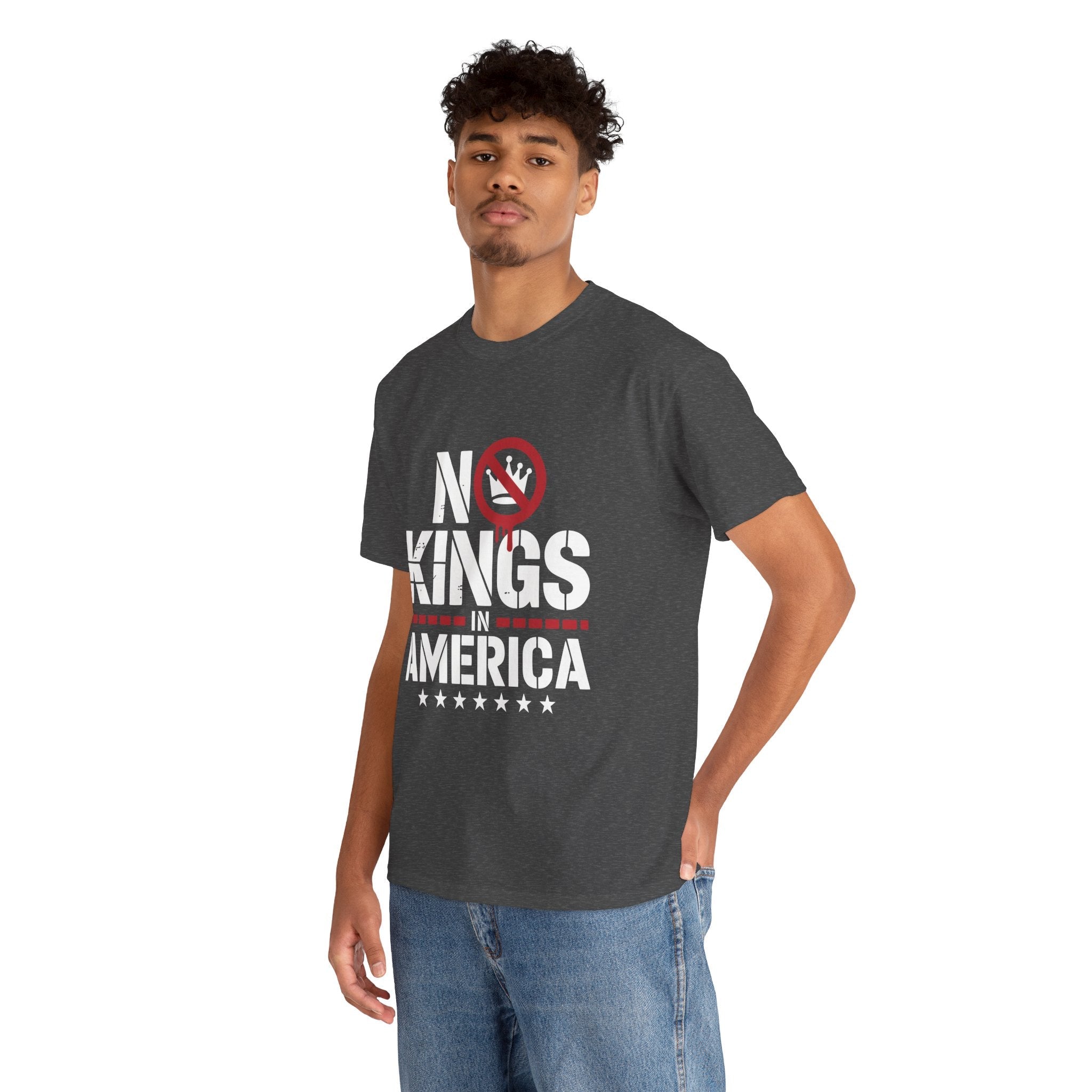 Statement Graphic ' No Kings in America ' T- Shirt Printify