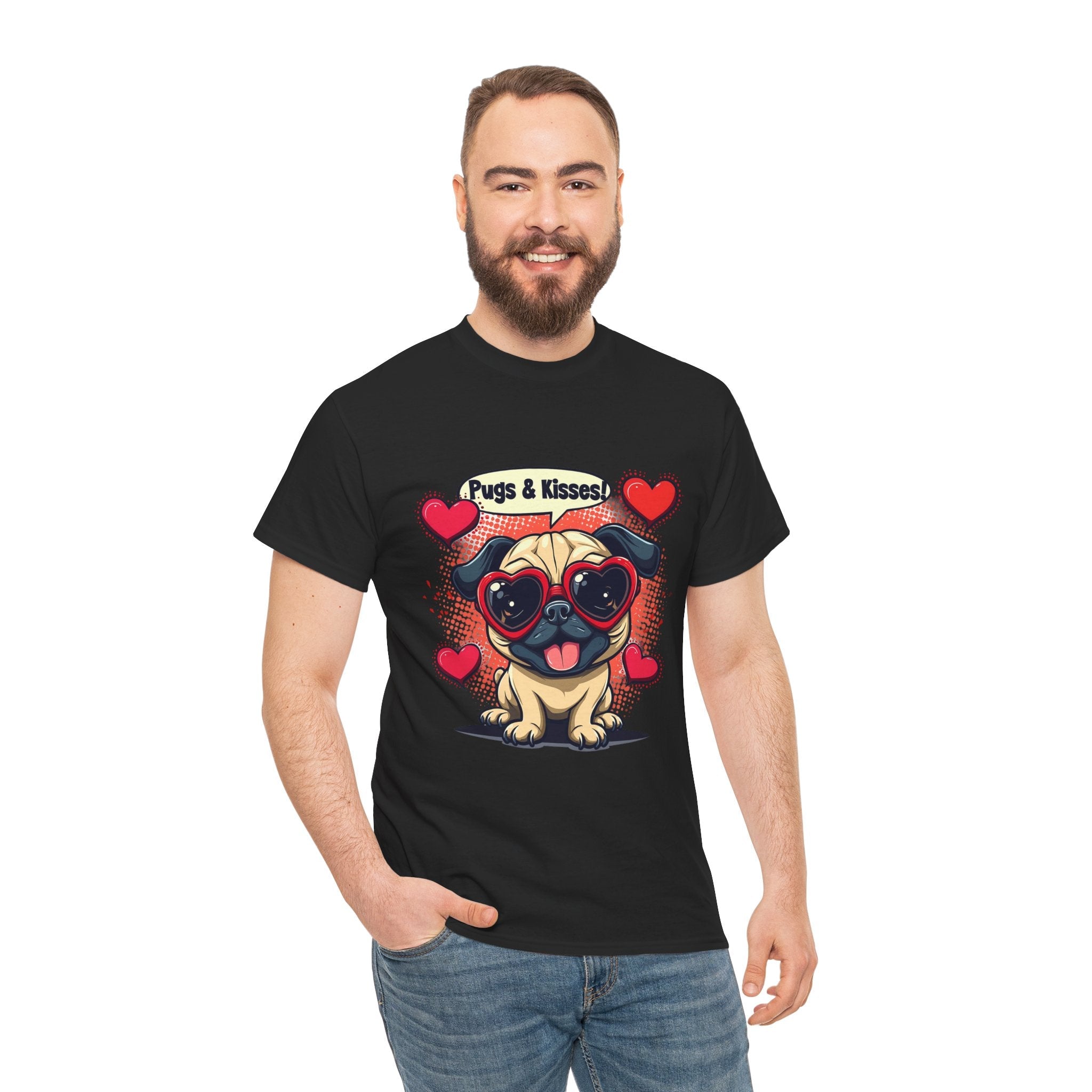 Pugs & Kisses Unisex Graphic T- Shirt Printify