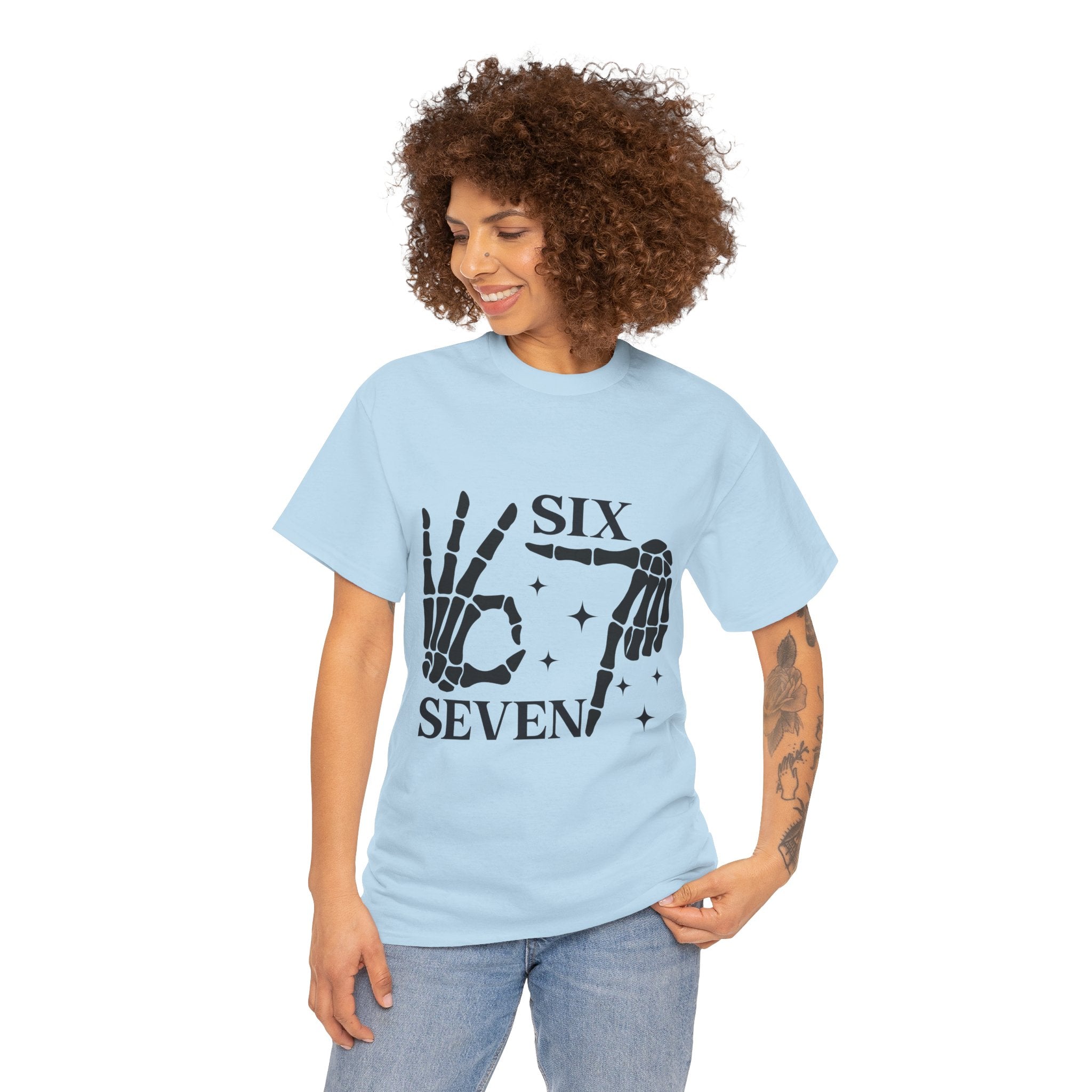 Skeleton Hands 6 - 7 Meme T- Shirt Printify