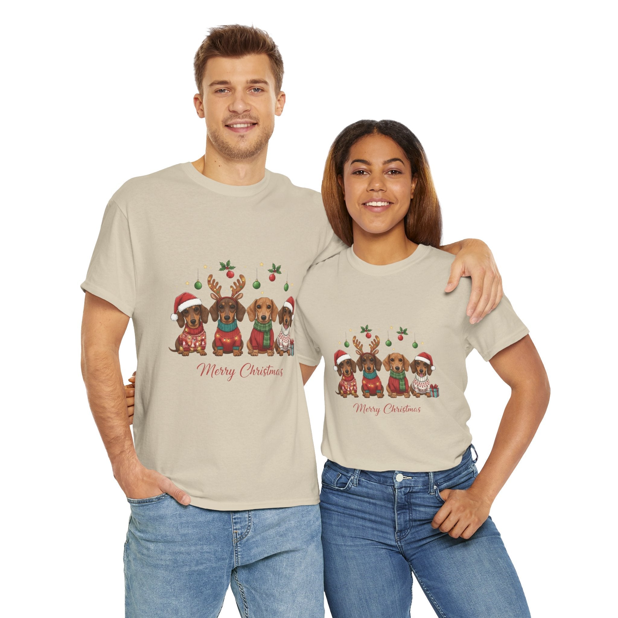 Christmas Dachshund Dogs T-Shirt Printify