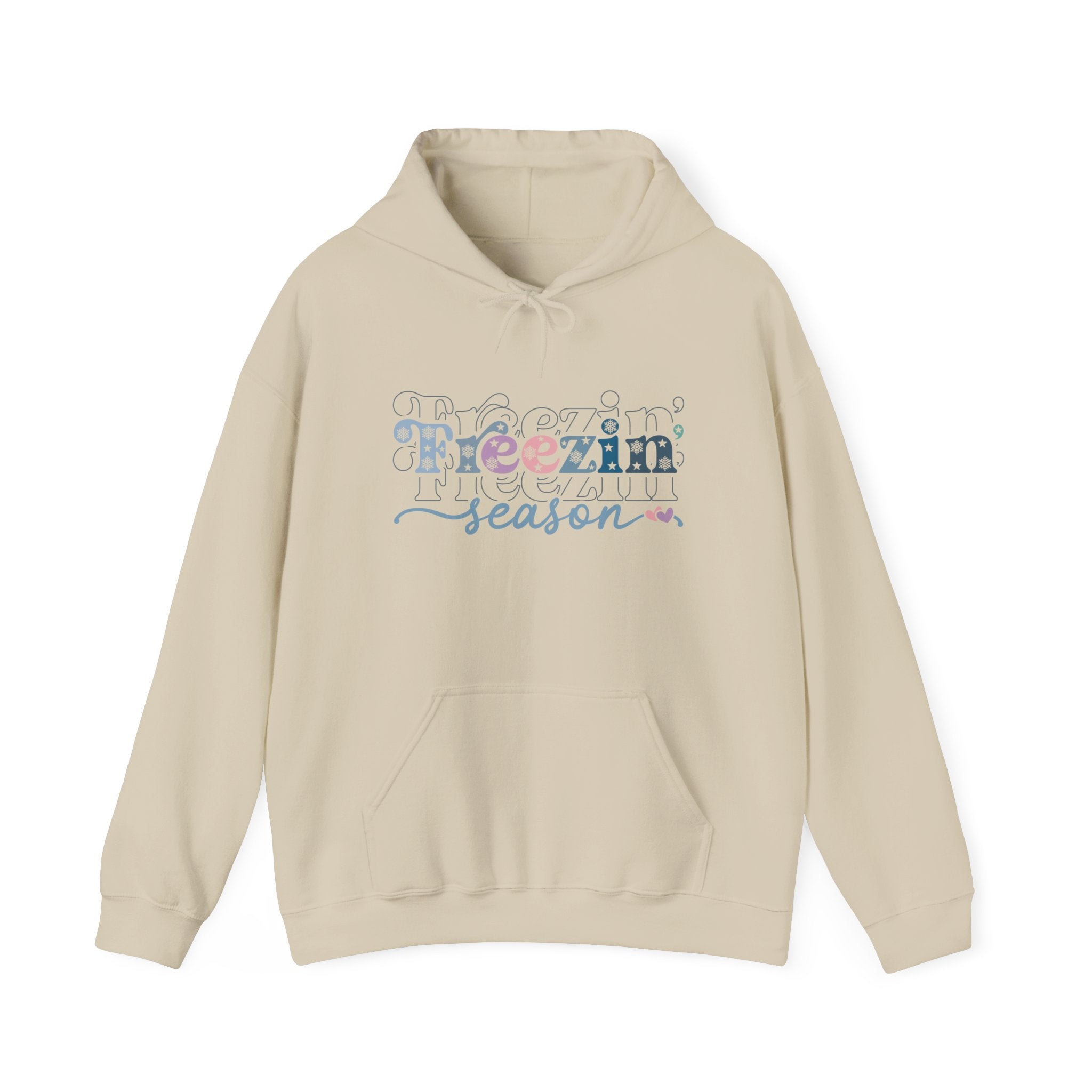 Freezin' Season Cozy Winter Graphic Hoodie Printify