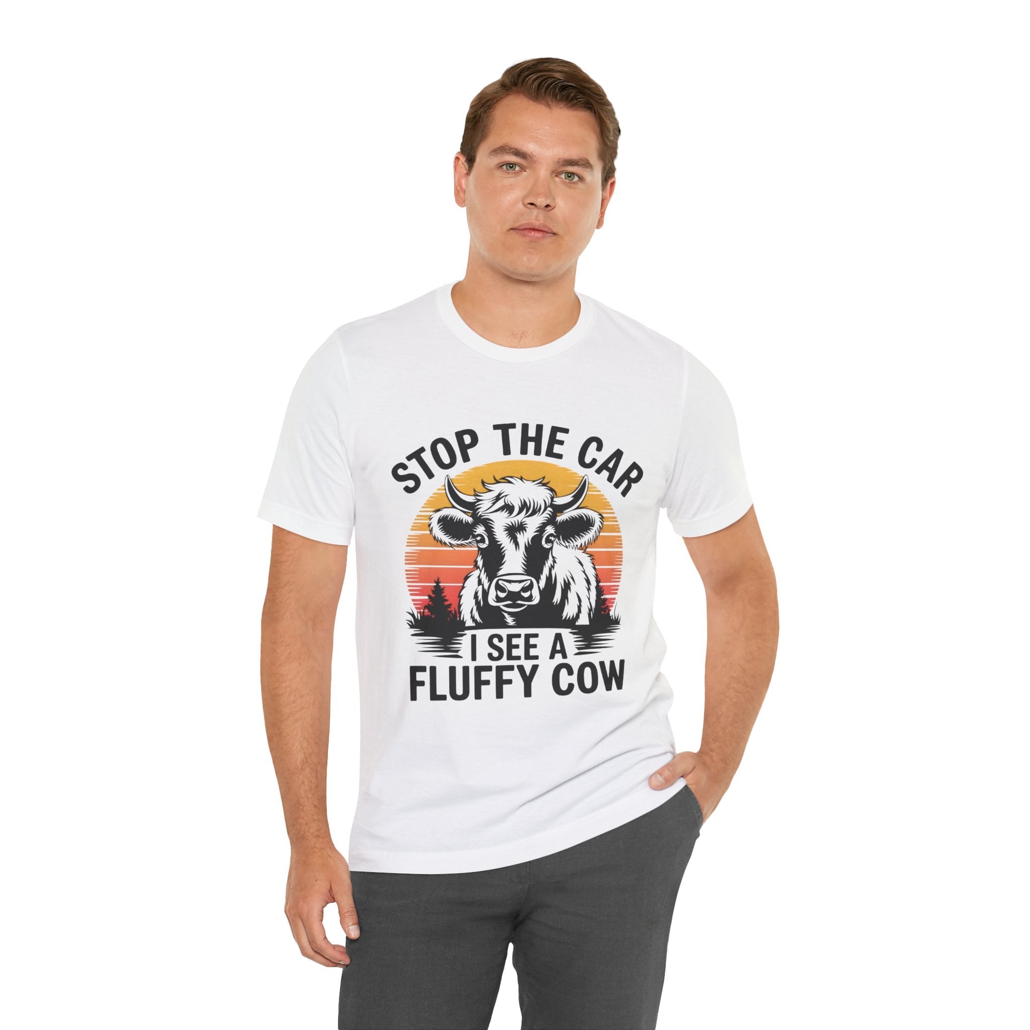Stop The Car I See a Fluffy Cow Graphic T-shirt Printify