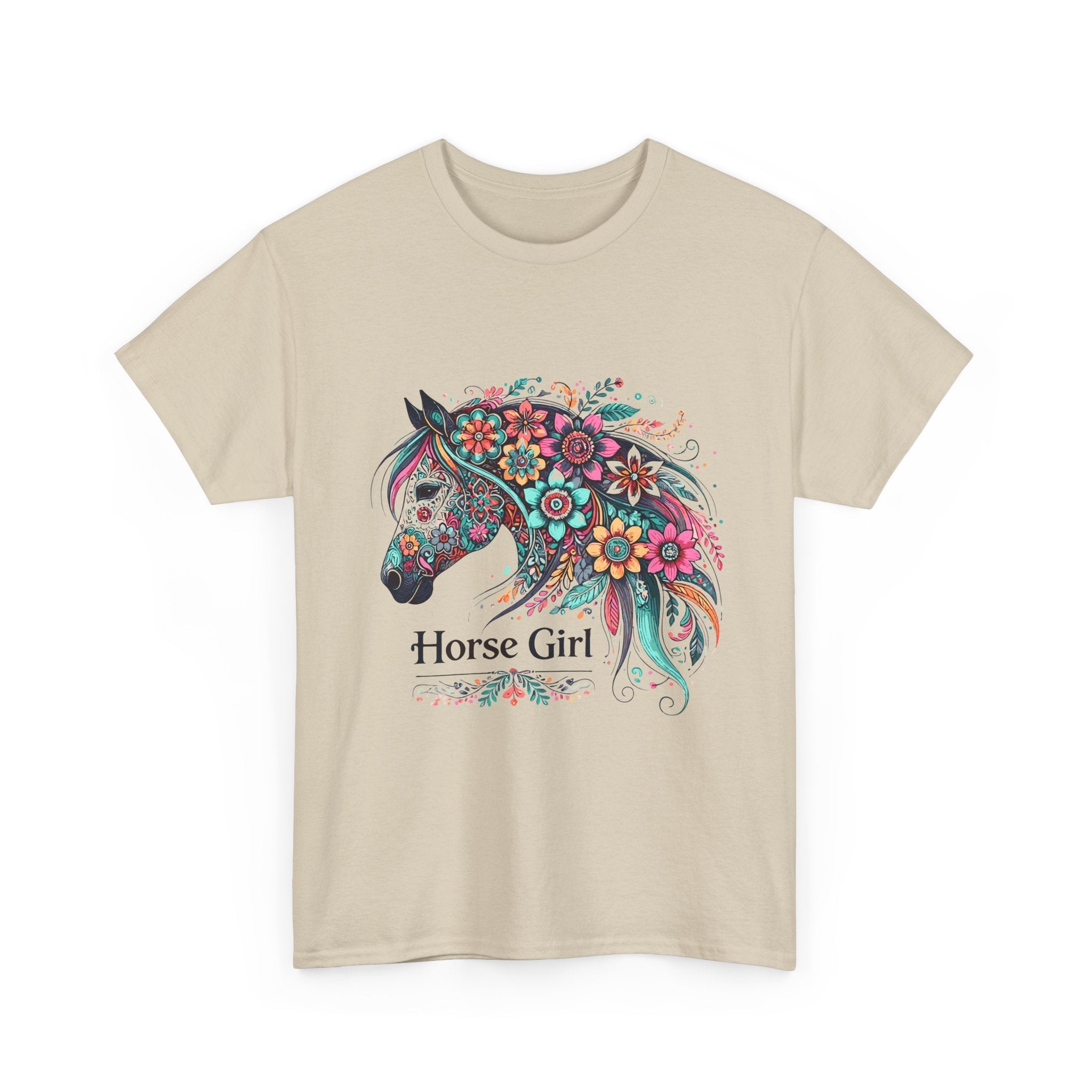 Floral Horse Lover Boho Style T-Shirt Printify
