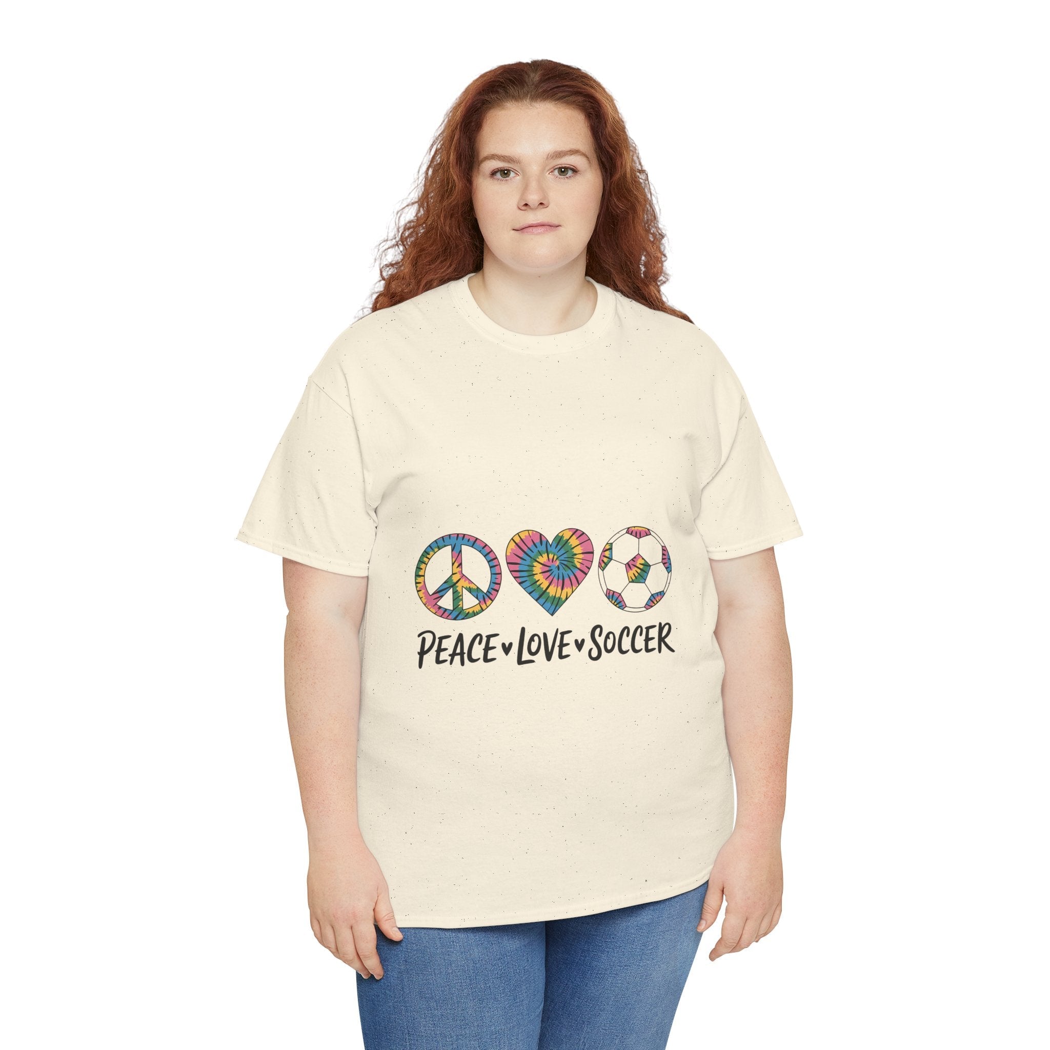 Peace Love Soccer Unisex T- Shirt Printify