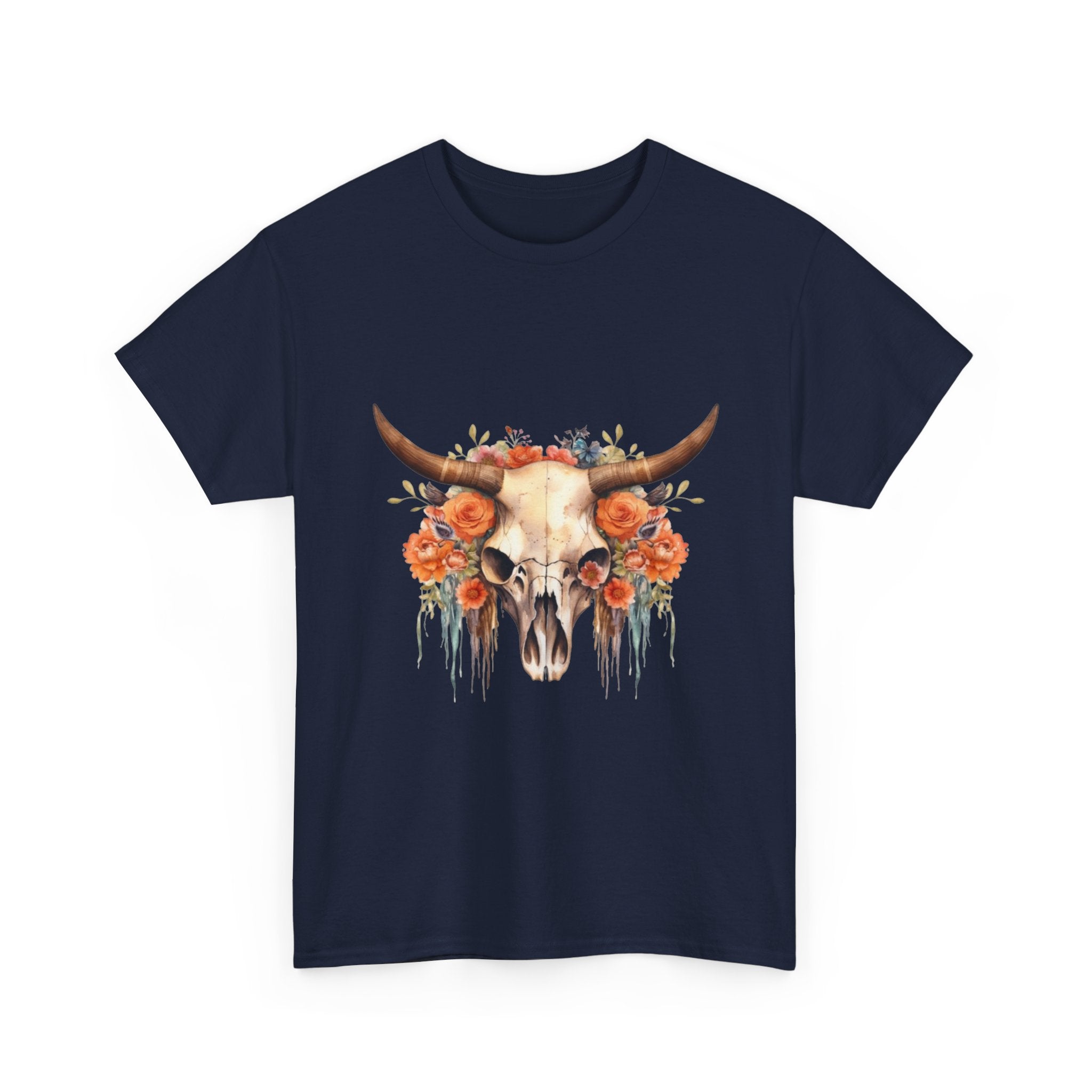 Boho Floral Skull Unisex T-Shirt Printify