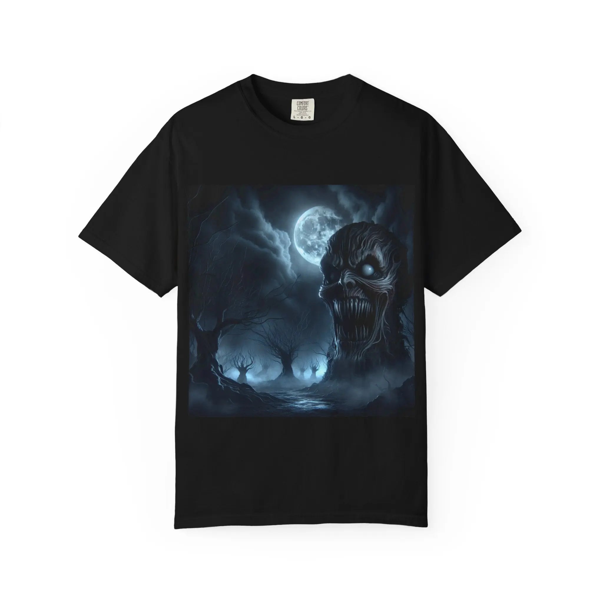 Horror Face Unisex Black T-Shirt Printify