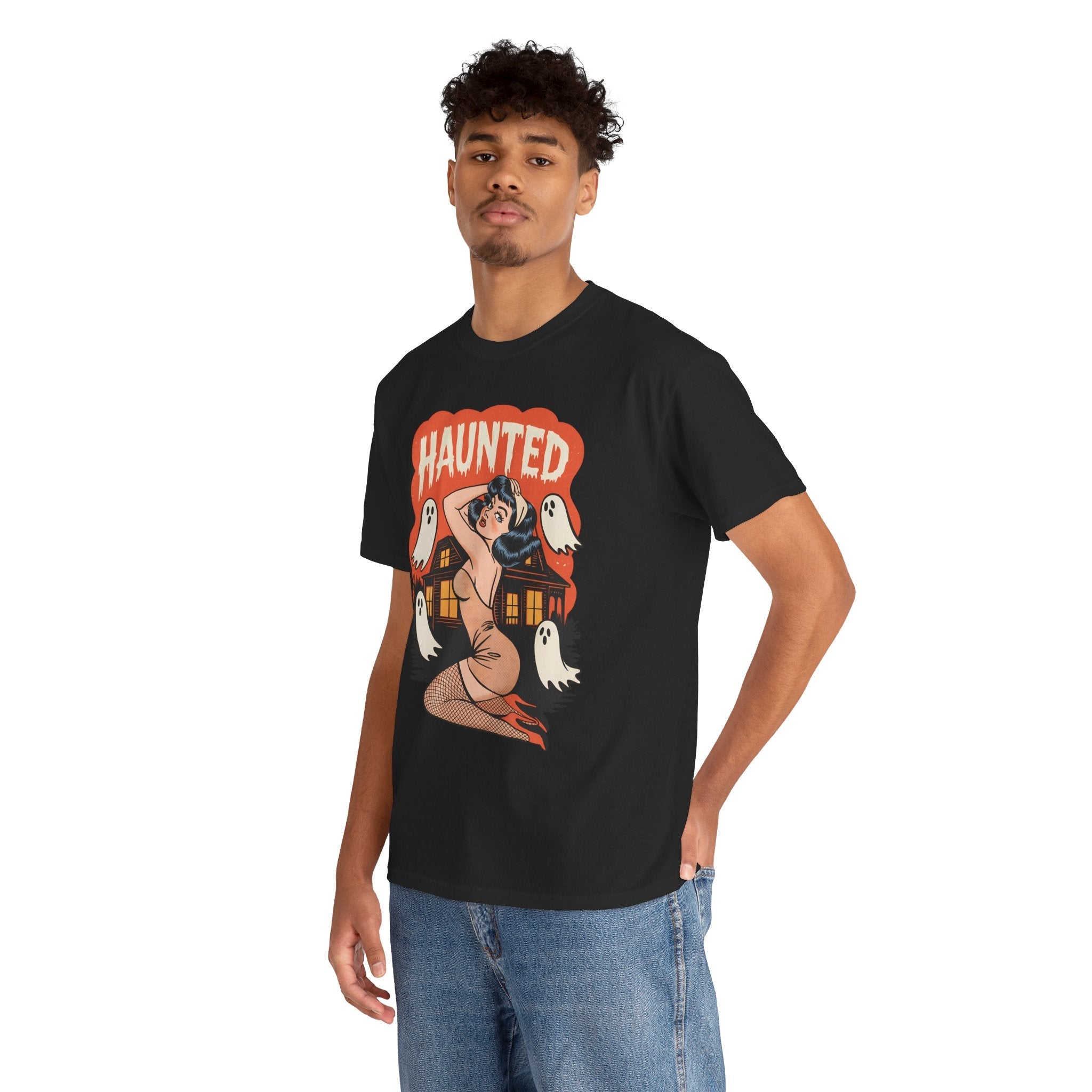 Haunted Vintage Halloween T-Shirt Printify