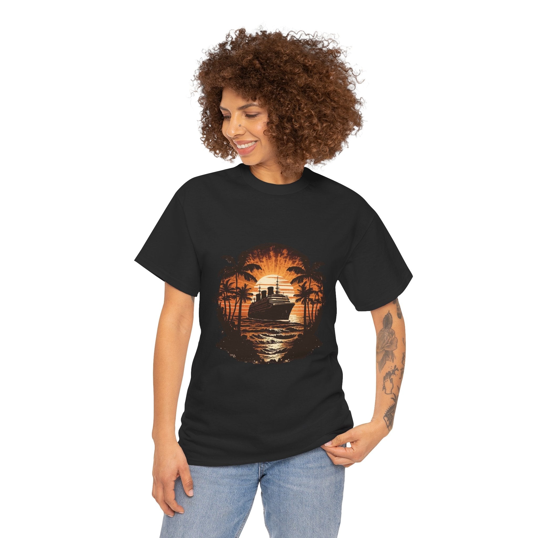 Retro Cruise Ship Graphic T-Shirt Printify