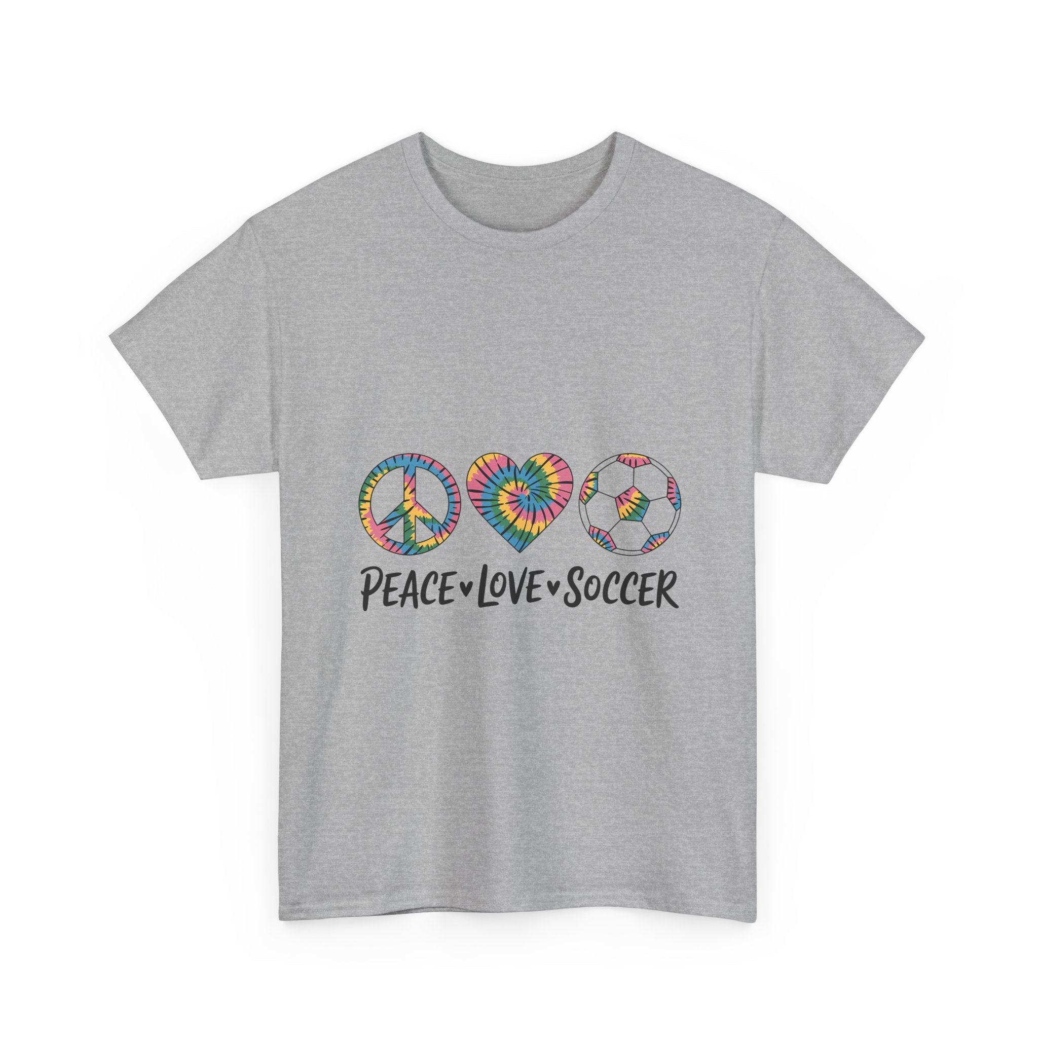 Peace Love Soccer Unisex T- Shirt Printify