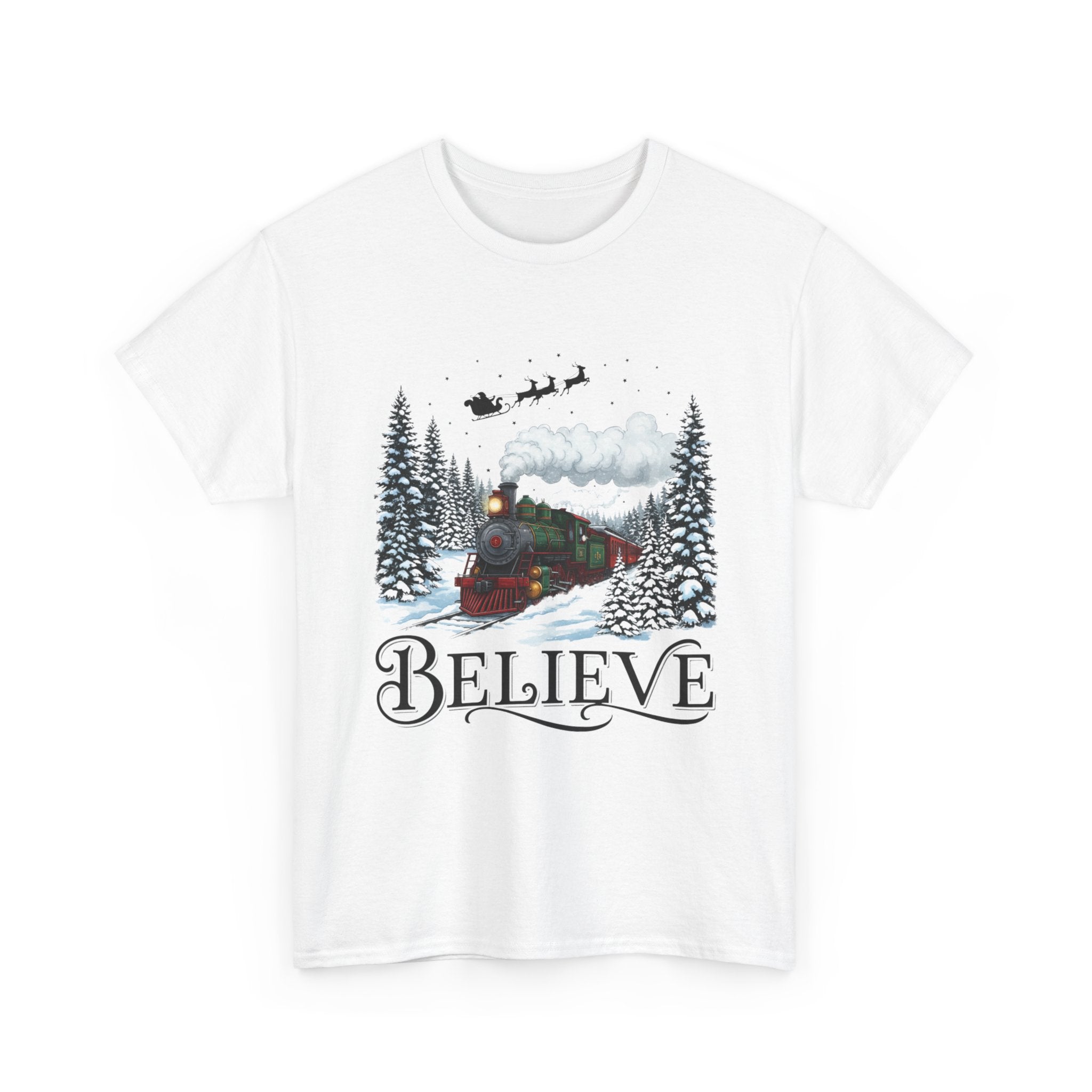 Christmas Train 'Believe' Unisex T- Shirt Printify