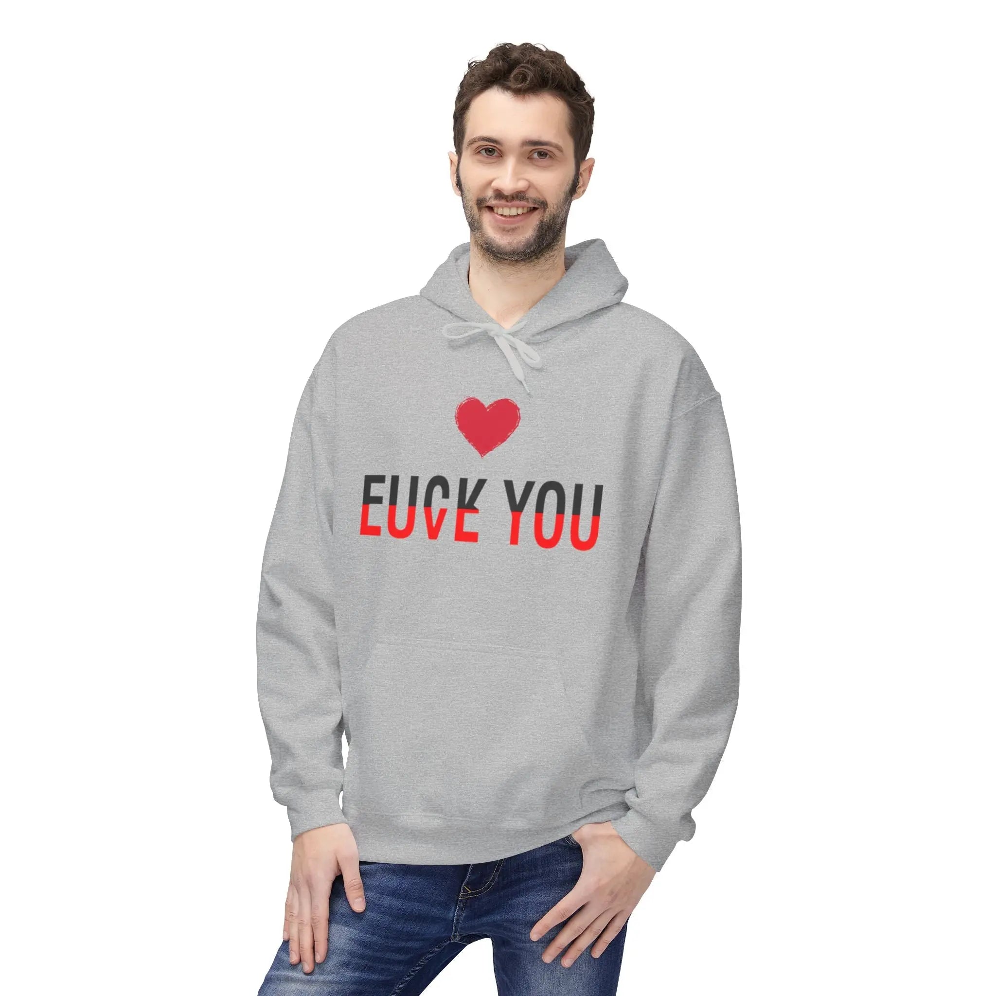 Love You Fuck You Unisex Softstyle Hoodie Printify