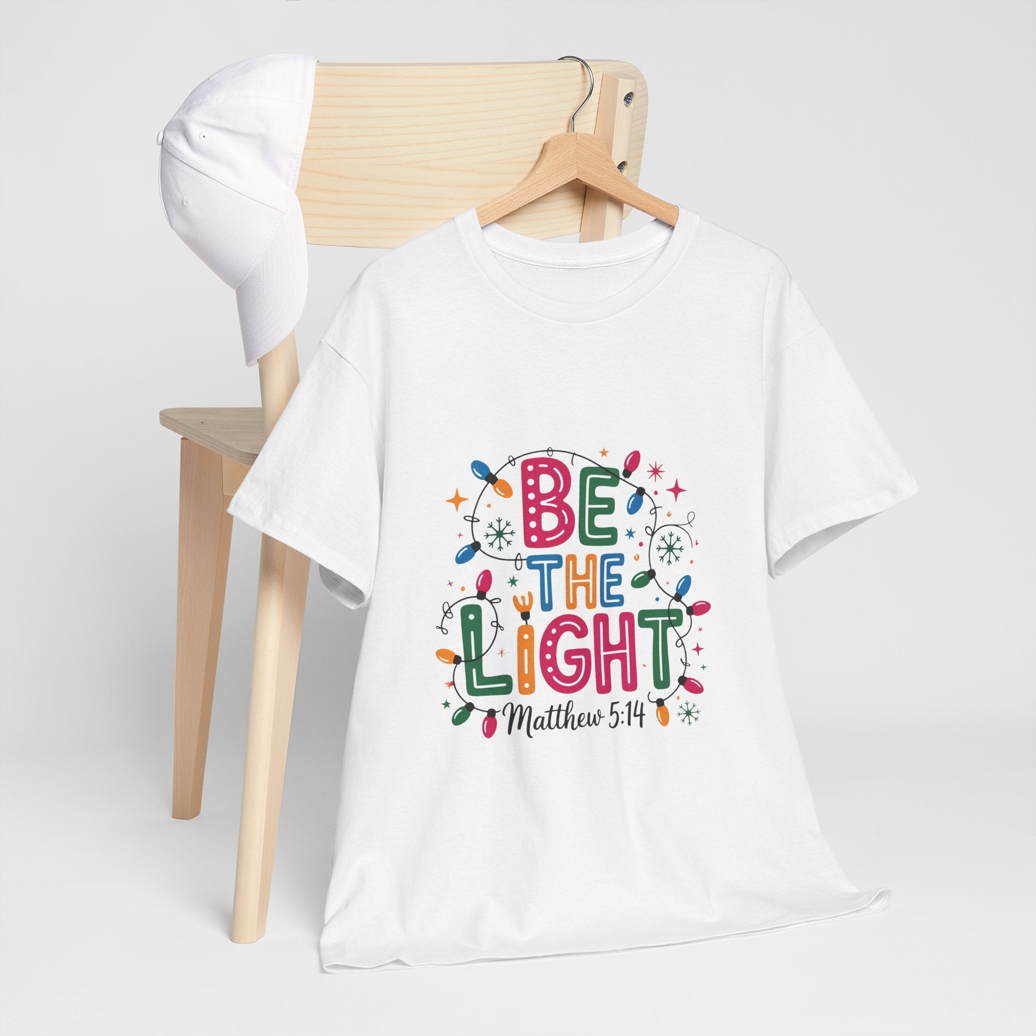 'Be the Light' Christmas T-Shirt Printify