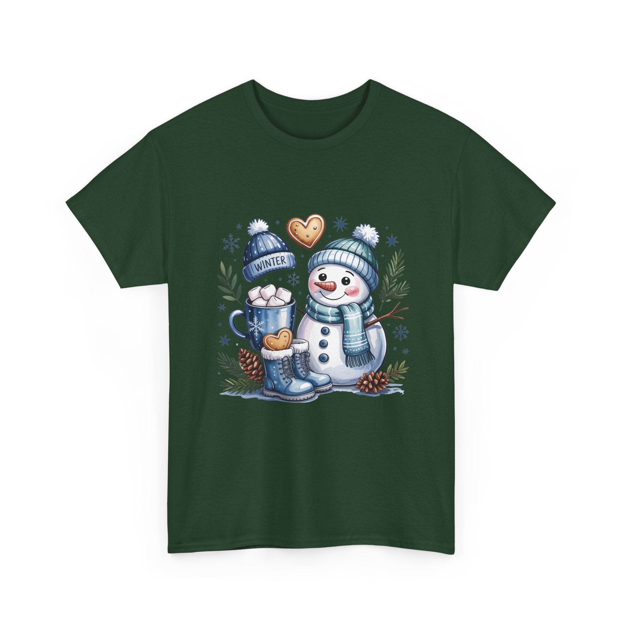 Winter Snowman Unisex Graphic T- Shirt Printify