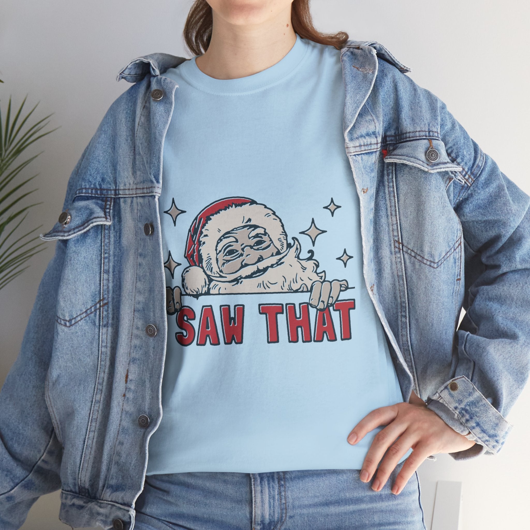 Santa's Watchful Unisex Christmas T-Shirt Printify