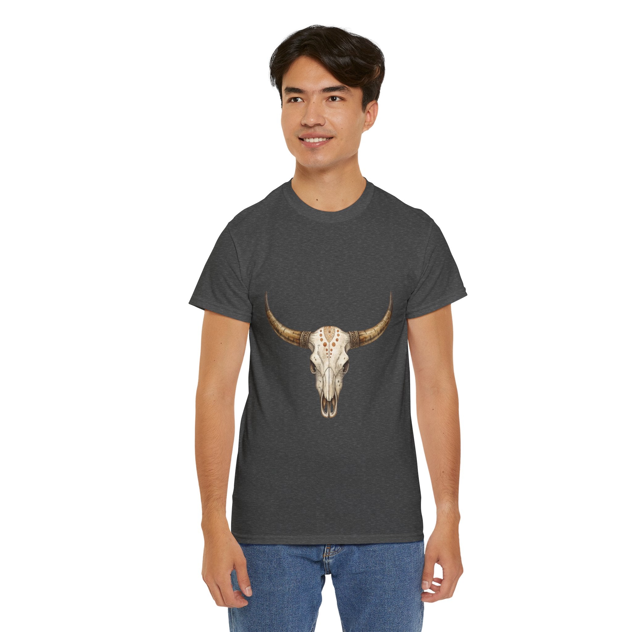Bull Skull Western Graphic T-Shirt Printify