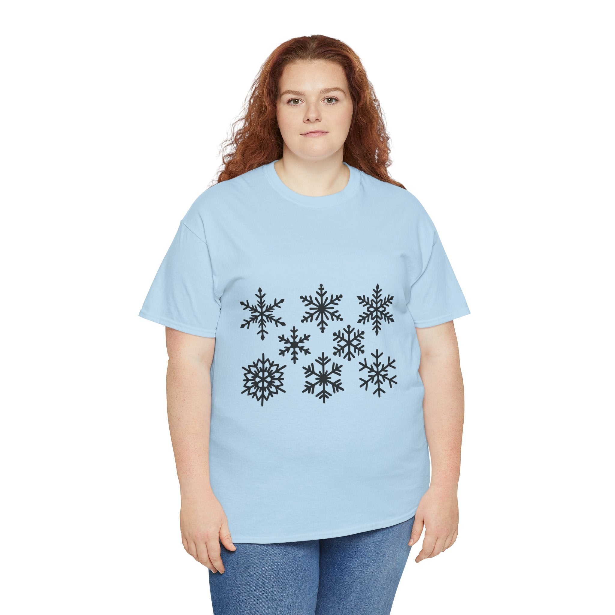 Snowflake Pattern Winter T- Shirt Printify