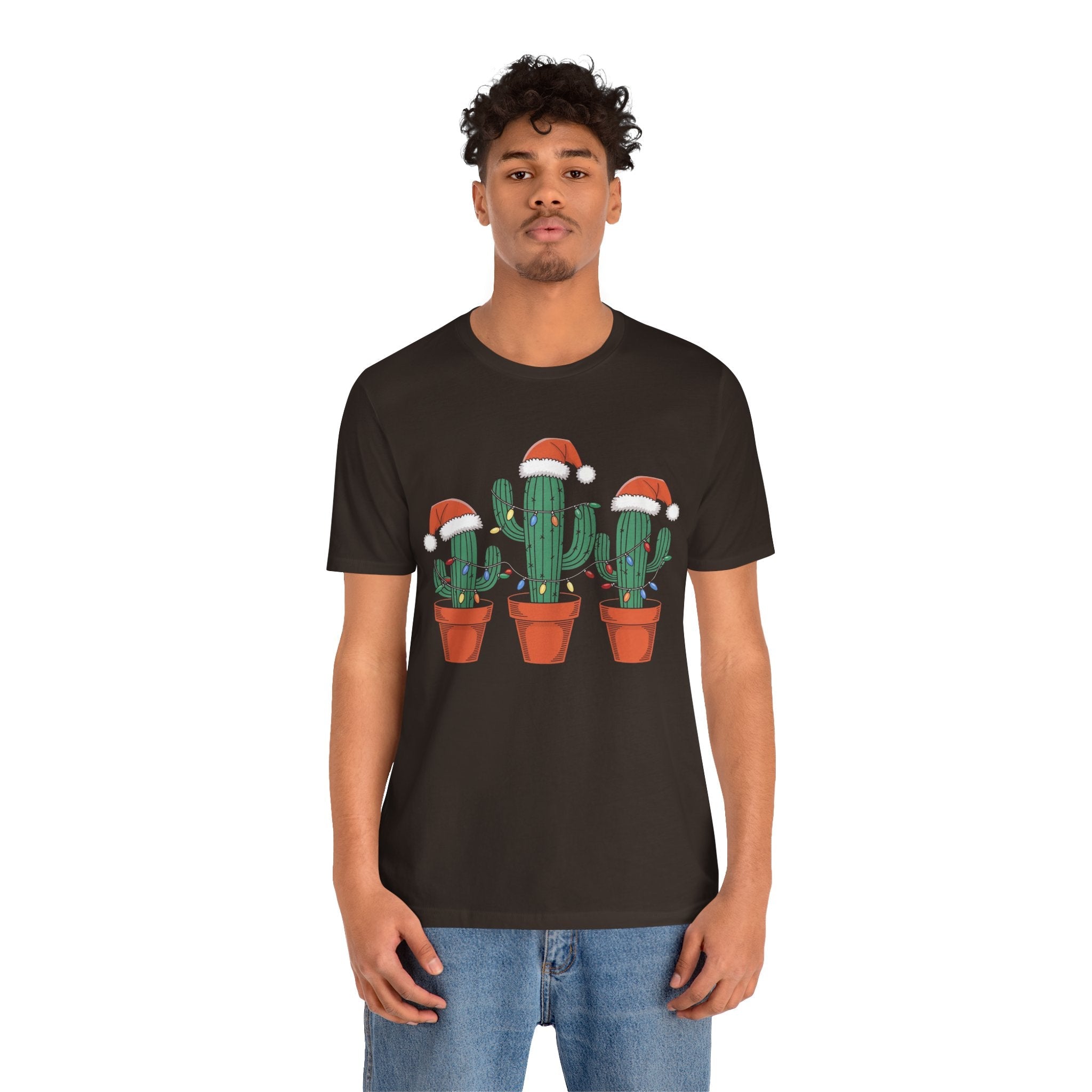 Christmas Cactus Succulent T-Shirt Printify