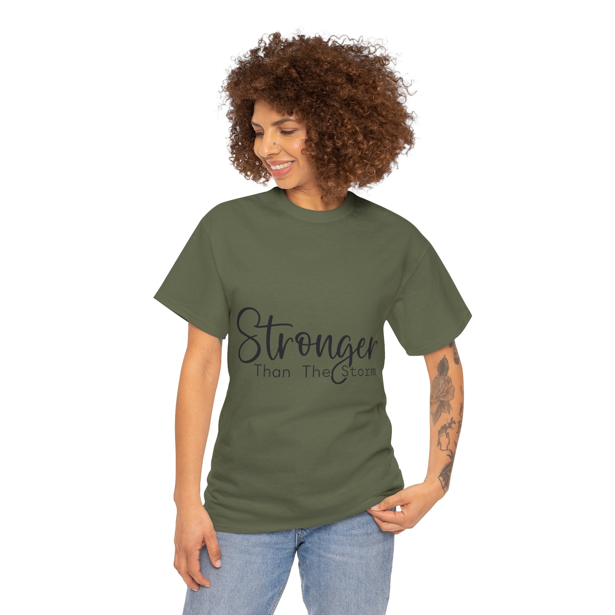 Stronger Than The Storm Inspirational T-Shirt Printify