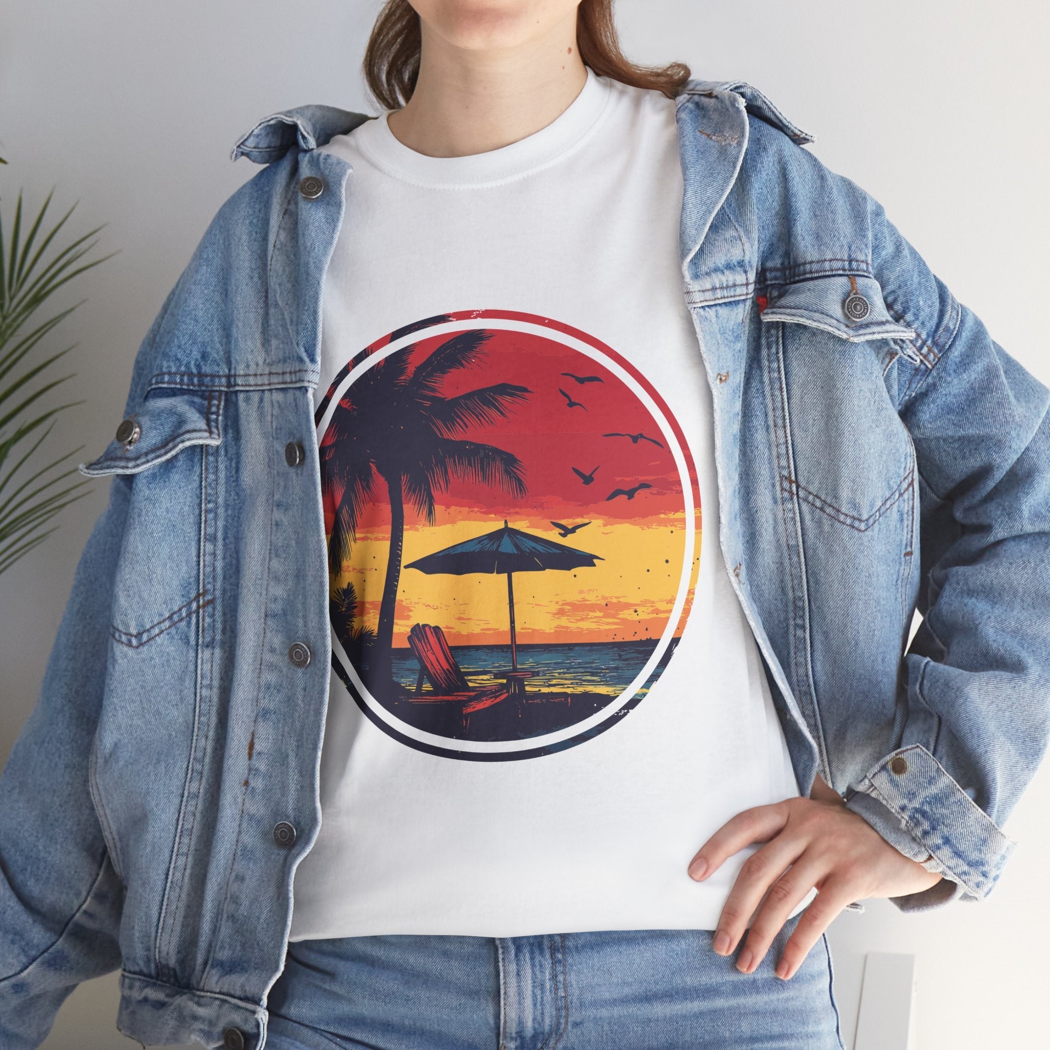 Tropical Sunset Relaxing Vibe T- Shirt Printify