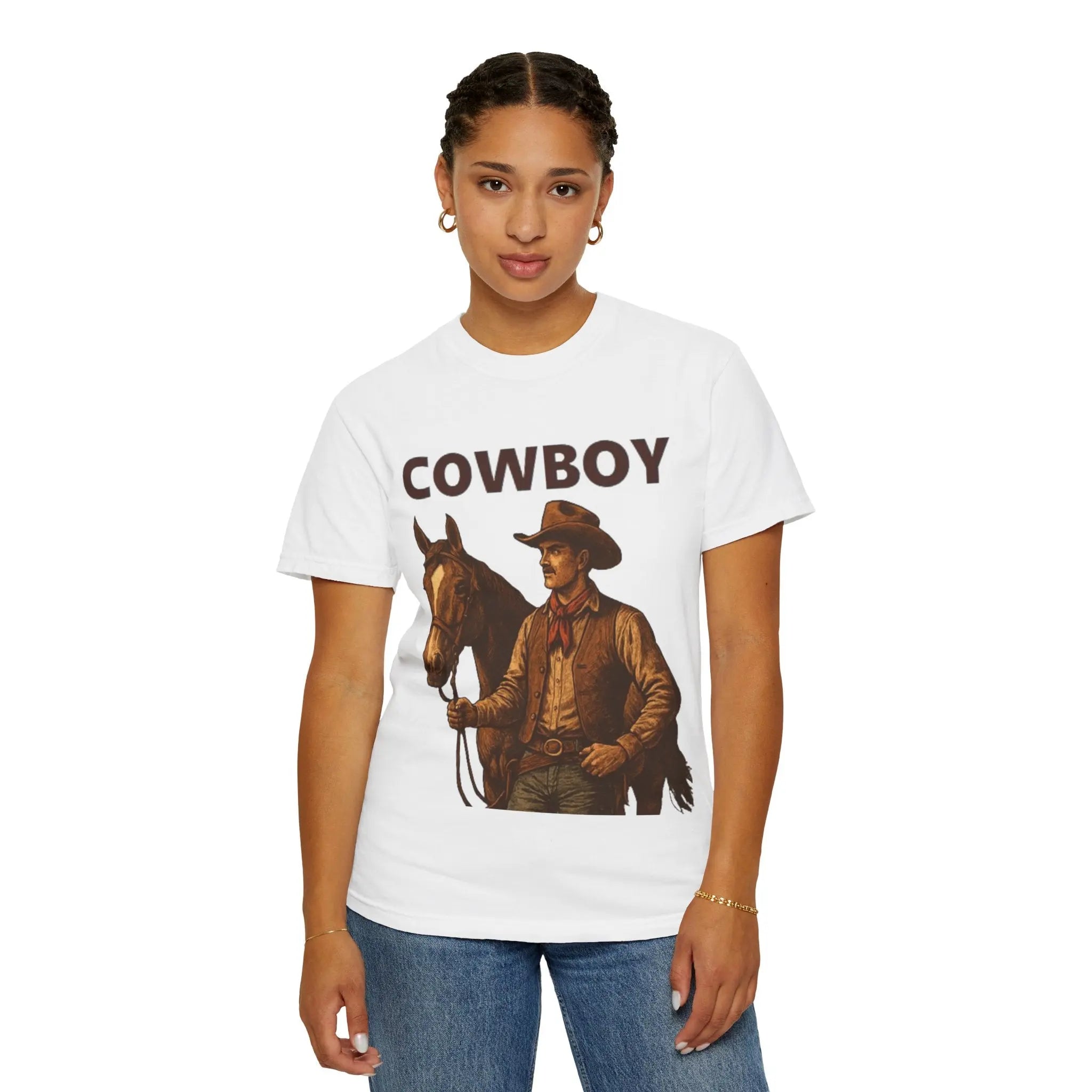 Vintage Cowboy Cotton T-Shirt Printify
