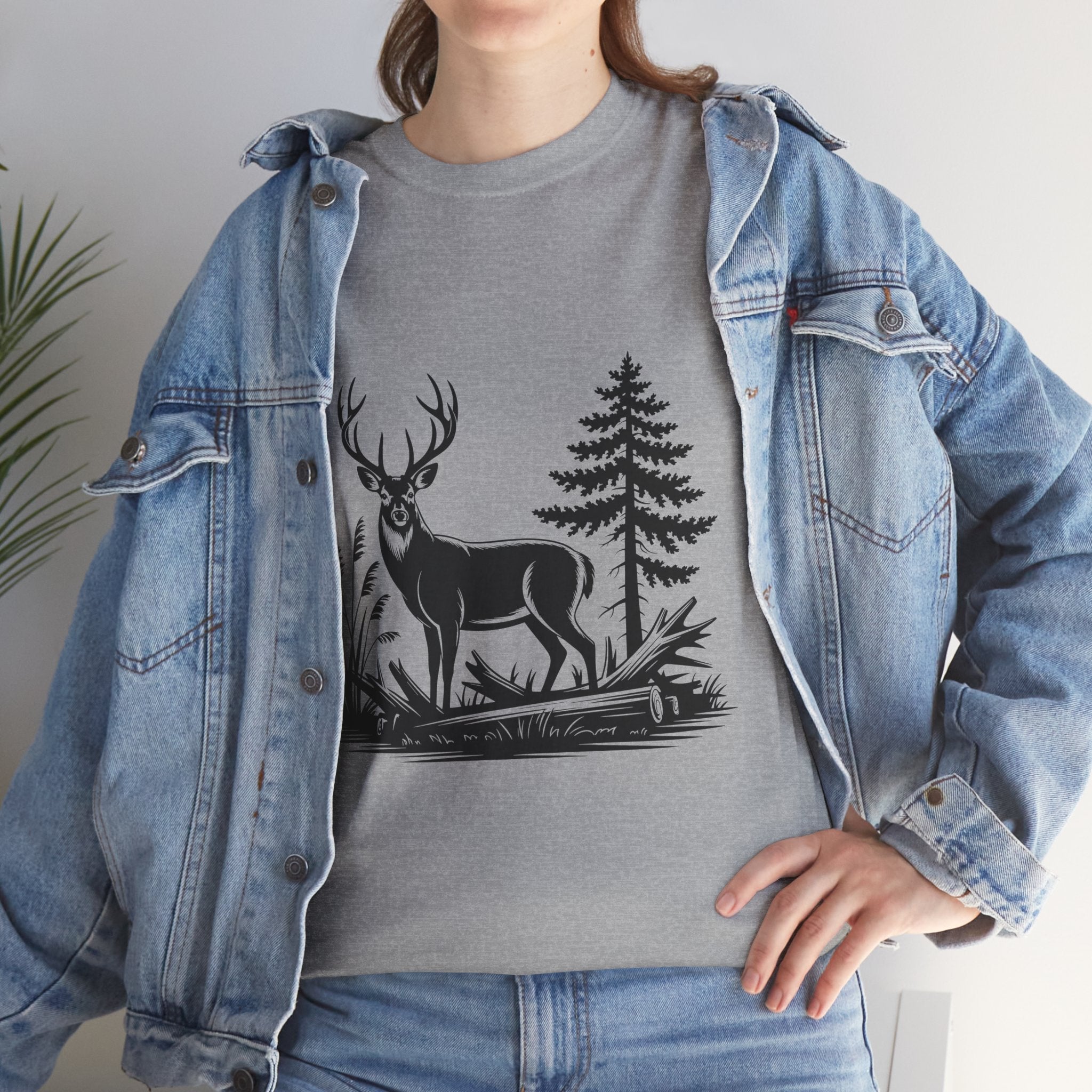 Rustic Deer Graphic T- Shirt Printify