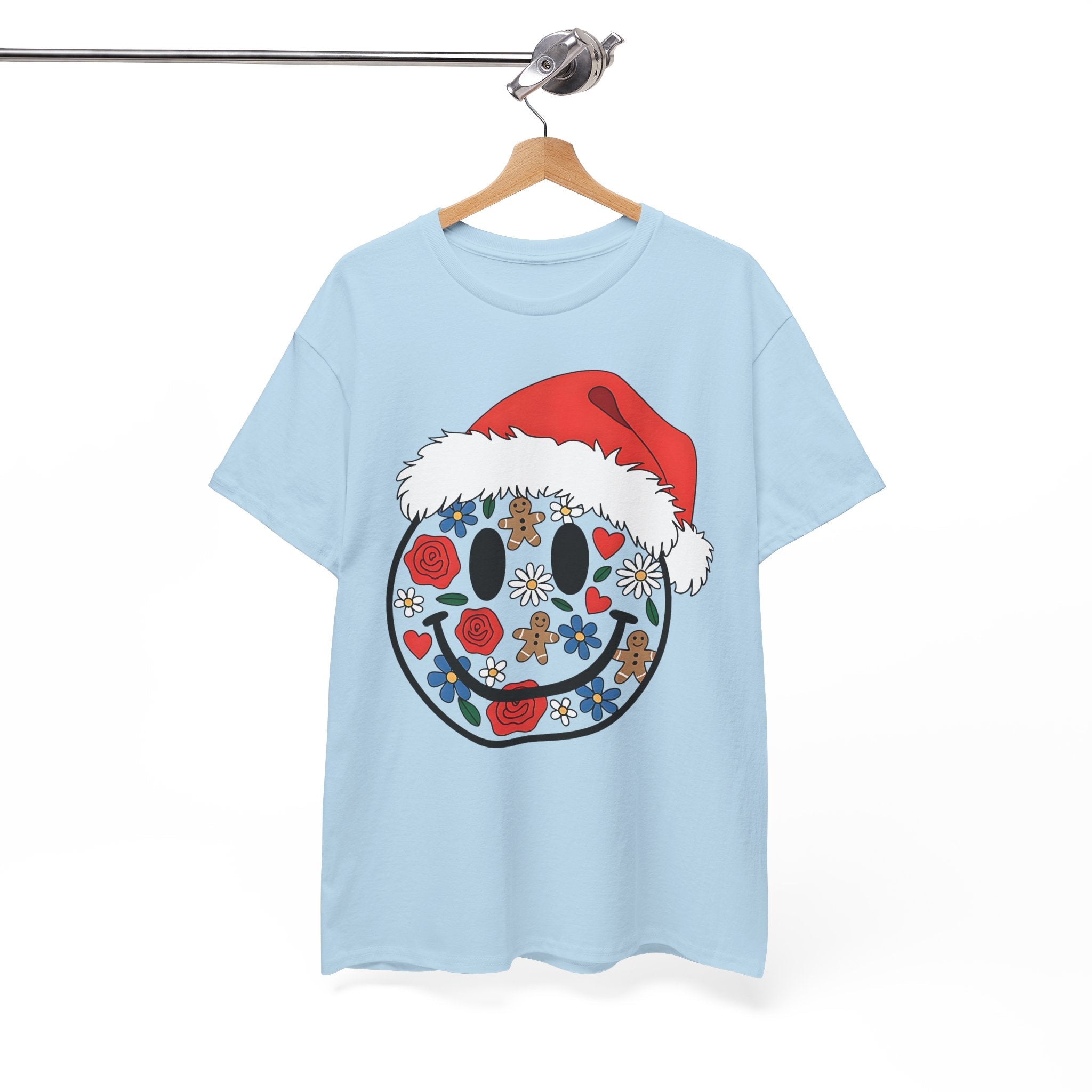 Retro Christmas Smiley Face T- Shirt Printify