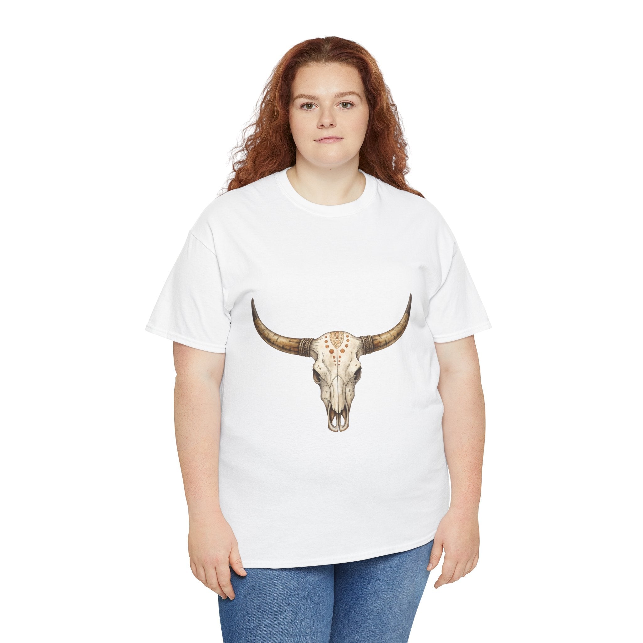 Bull Skull Western Graphic T-Shirt Printify