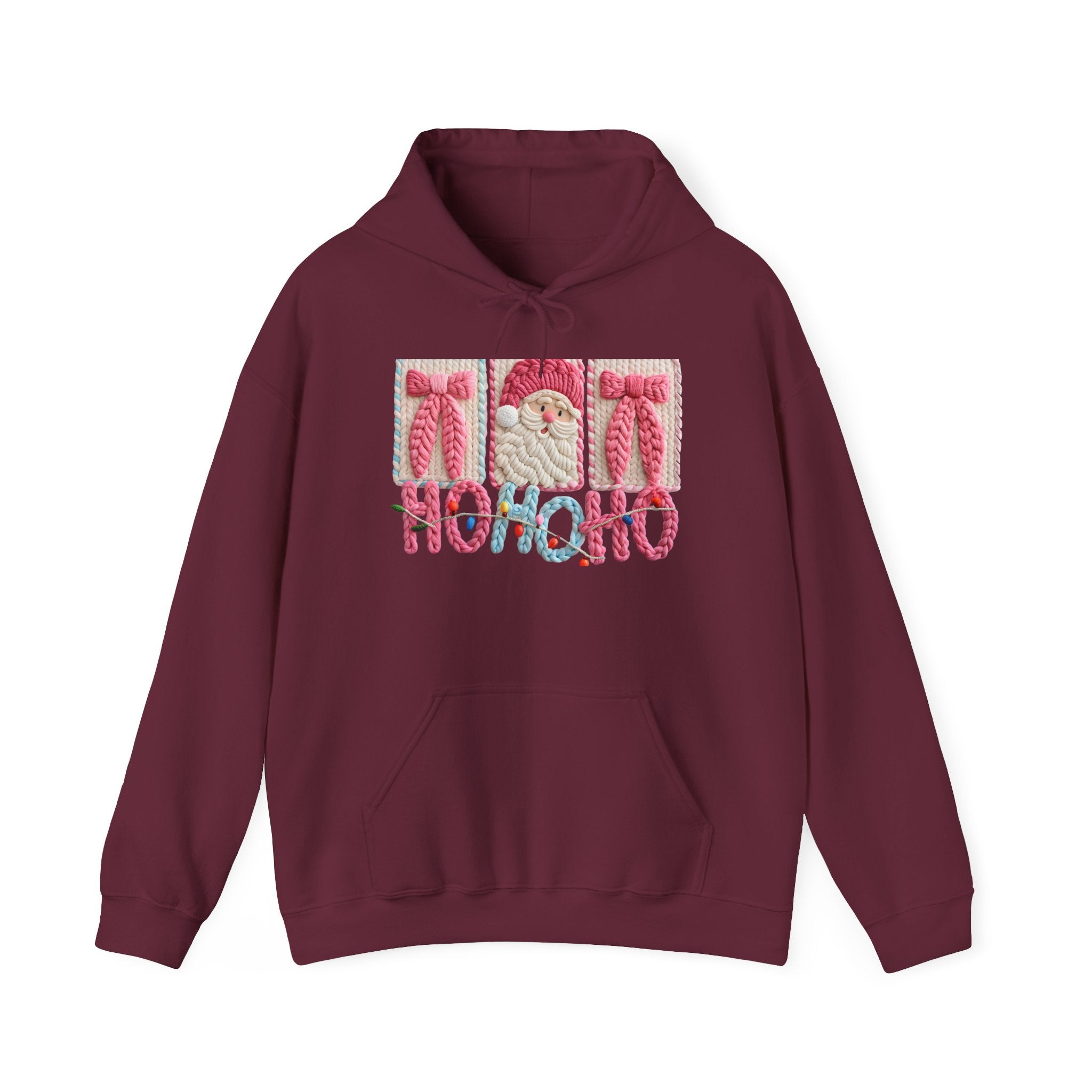 Holiday 'Ho Ho Ho' Knit Santa Hoodie Printify
