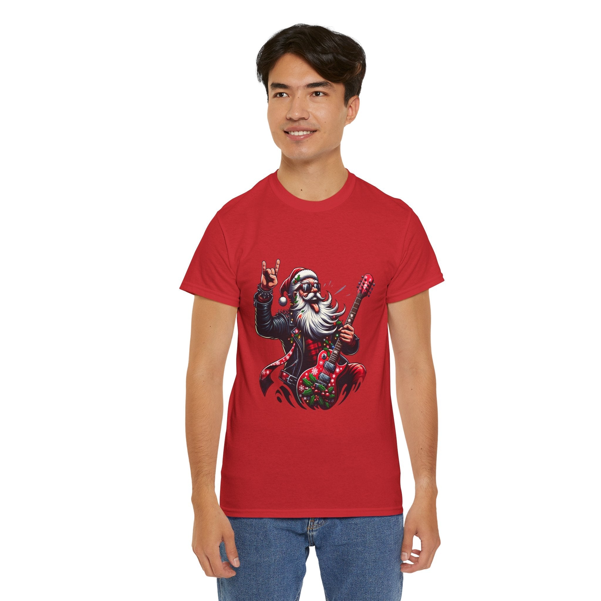 Rockin' Santa Unisex Graphic T- Shirt Printify