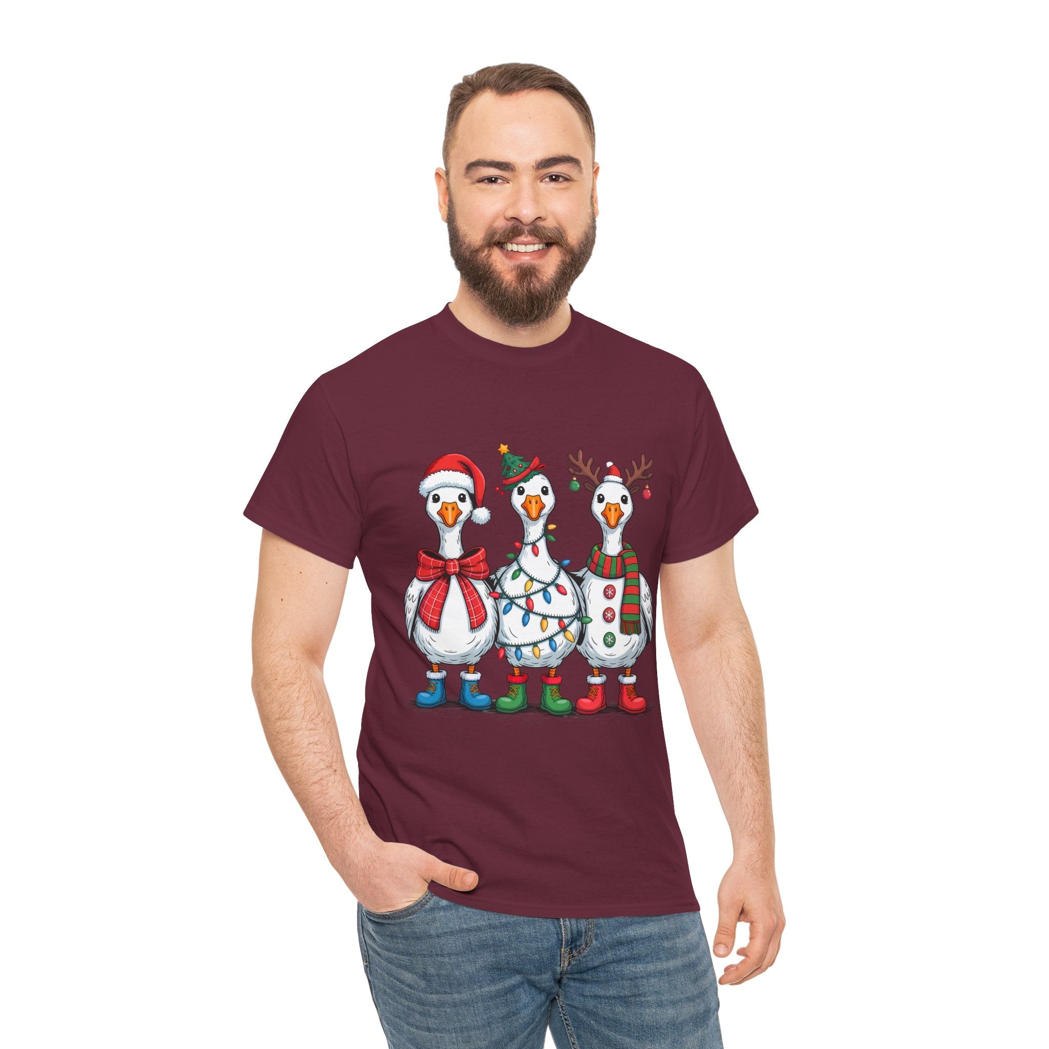 Cute Christmas Goose T-Shirt Printify