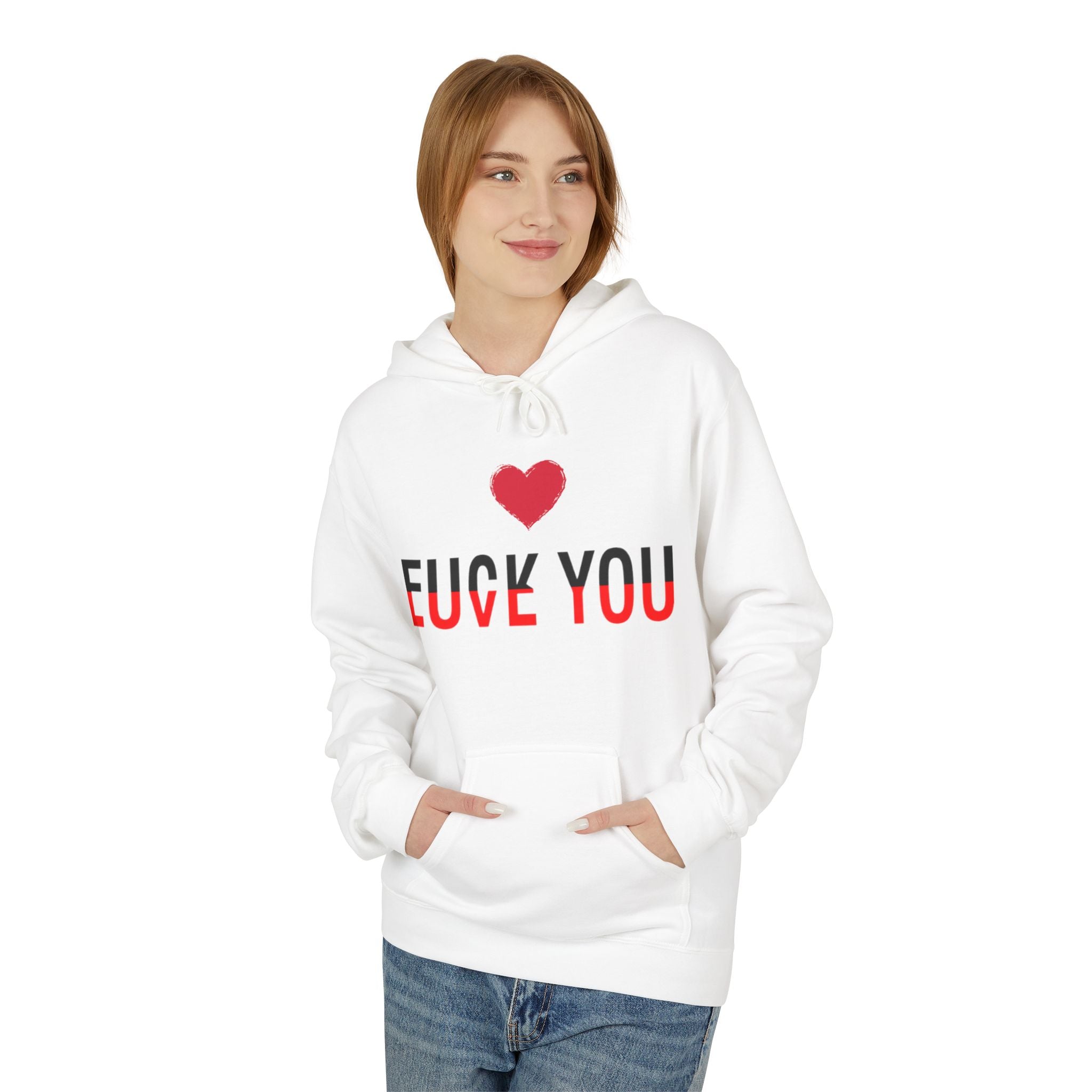 Love You Fuck You Unisex Softstyle Hoodie Printify