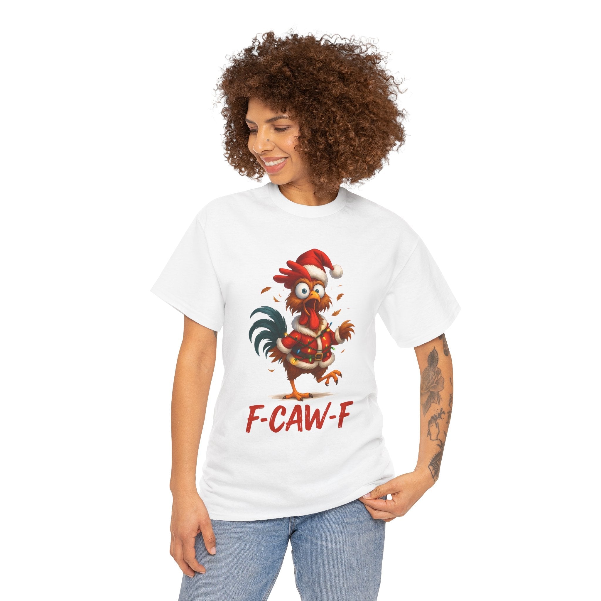 F-Caw-F Holiday Chicken Unisex T- Shirt Printify